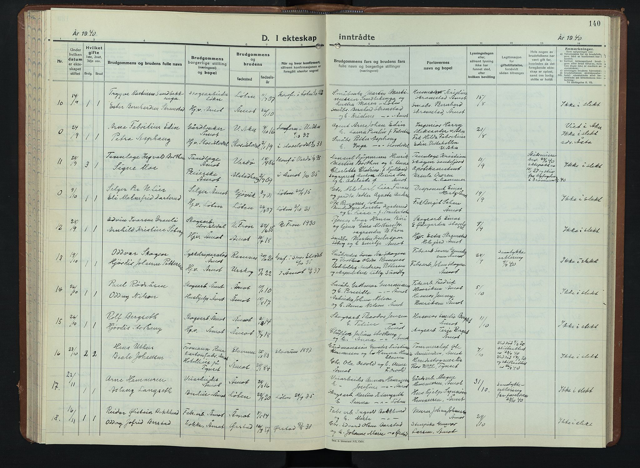 Åmot prestekontor, Hedmark, AV/SAH-PREST-056/H/Ha/Hab/L0008: Parish register (copy) no. 8, 1938-1947, p. 140