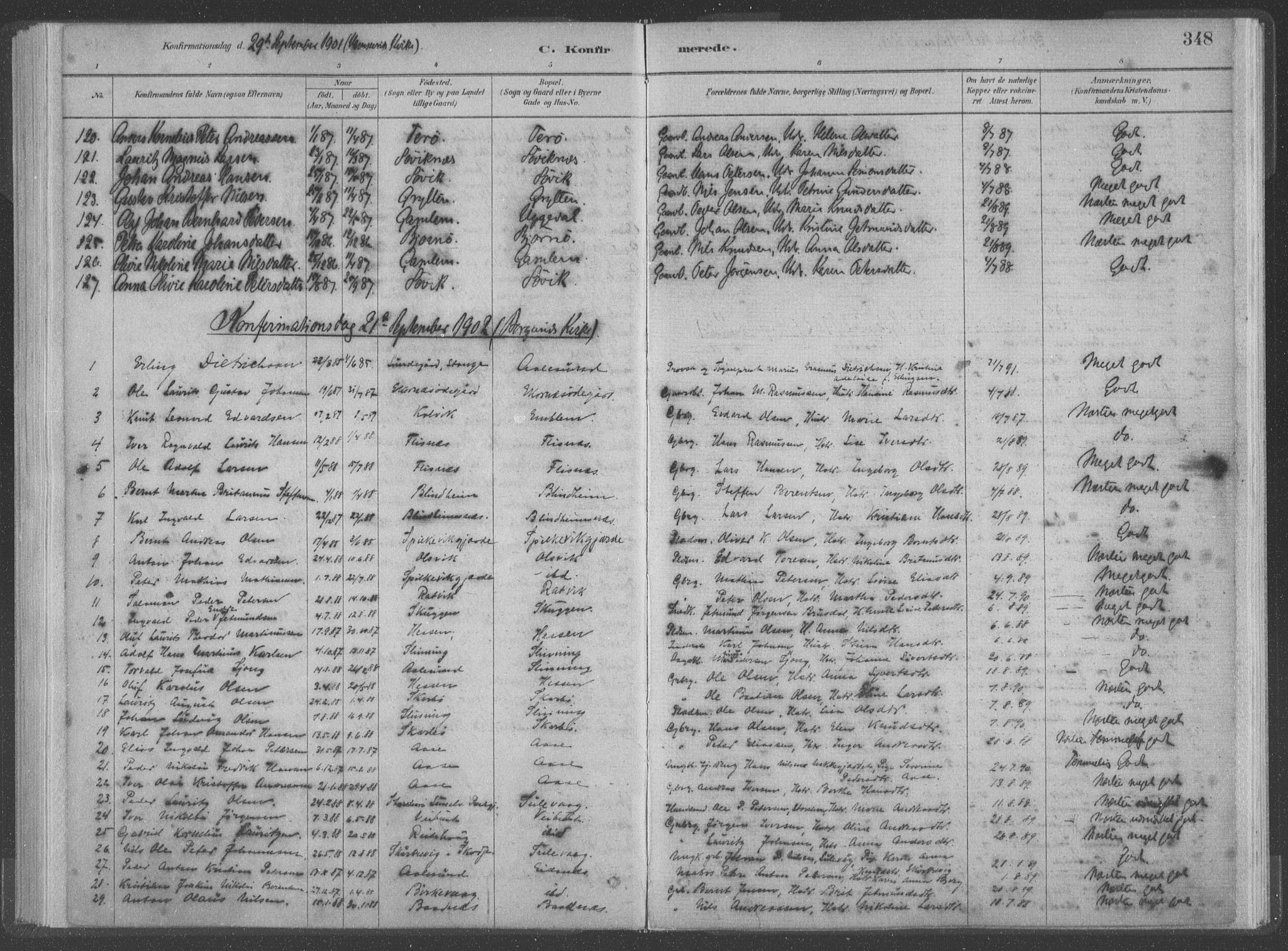Ministerialprotokoller, klokkerbøker og fødselsregistre - Møre og Romsdal, SAT/A-1454/528/L0402: Parish register (official) no. 528A12II, 1880-1903, p. 348