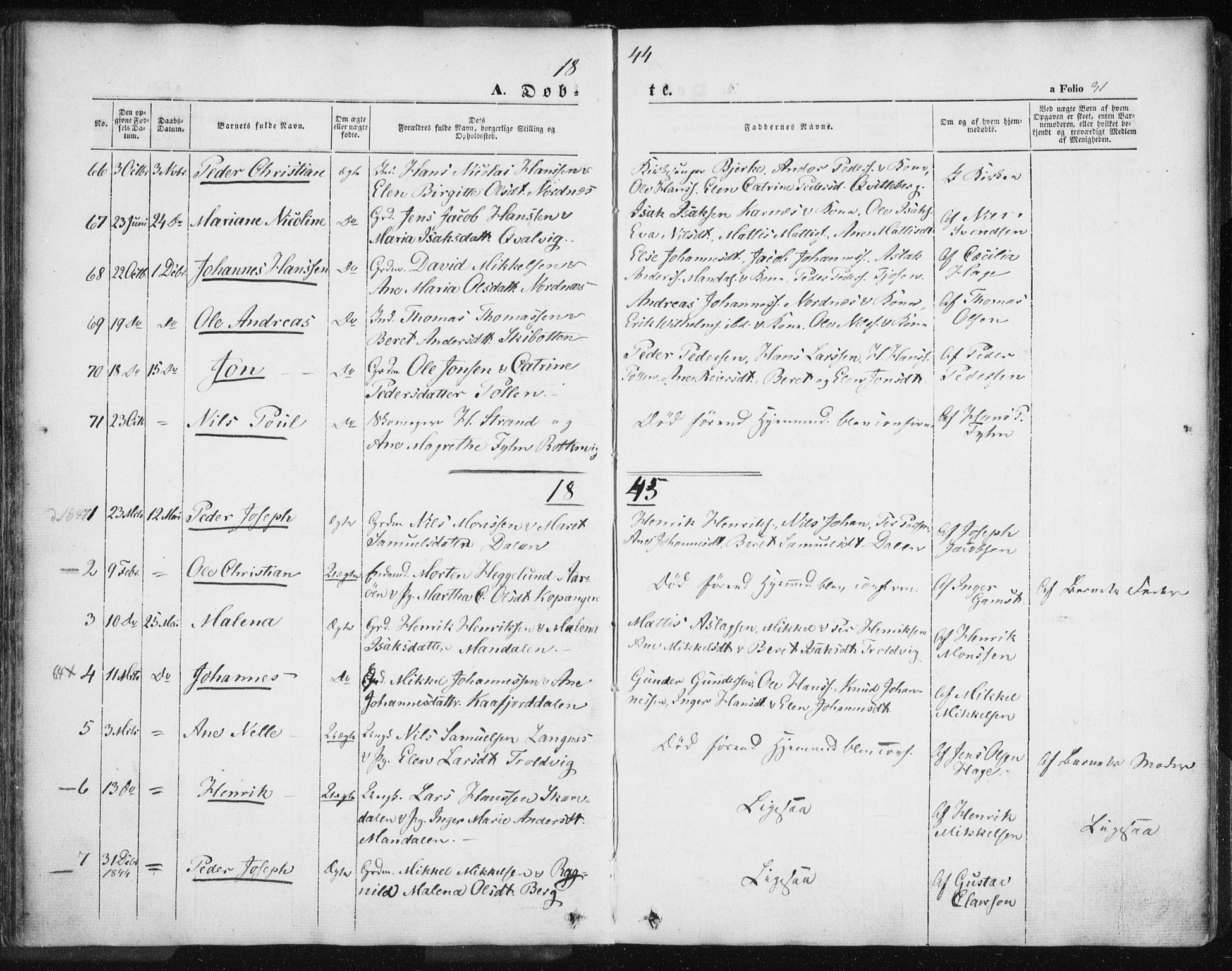 Lyngen sokneprestembete, SATØ/S-1289/H/He/Hea/L0004kirke: Parish register (official) no. 4, 1839-1858, p. 31