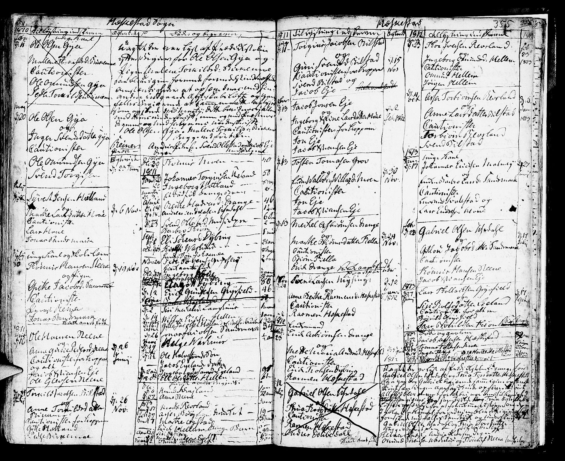 Helleland sokneprestkontor, SAST/A-101810: Parish register (official) no. A 3 /3, 1791-1817, p. 354-355