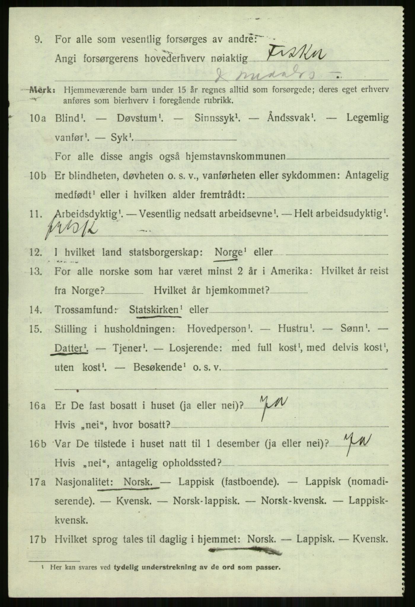 SATØ, 1920 census for Skjervøy, 1920, p. 2866