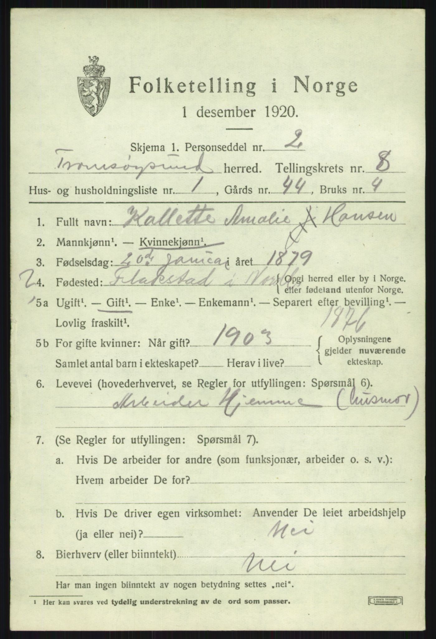 SATØ, 1920 census for Tromsøysund, 1920, p. 6232