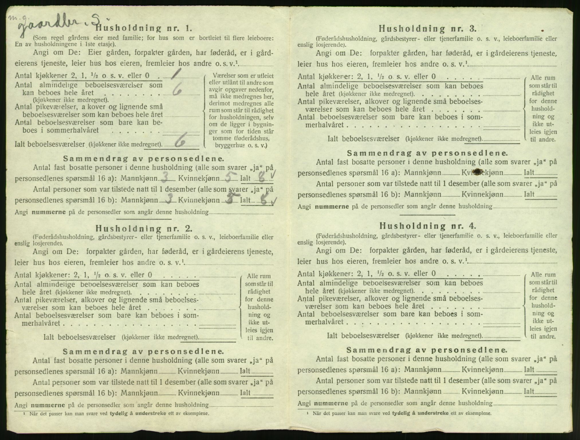 SAT, 1920 census for Skodje, 1920, p. 44