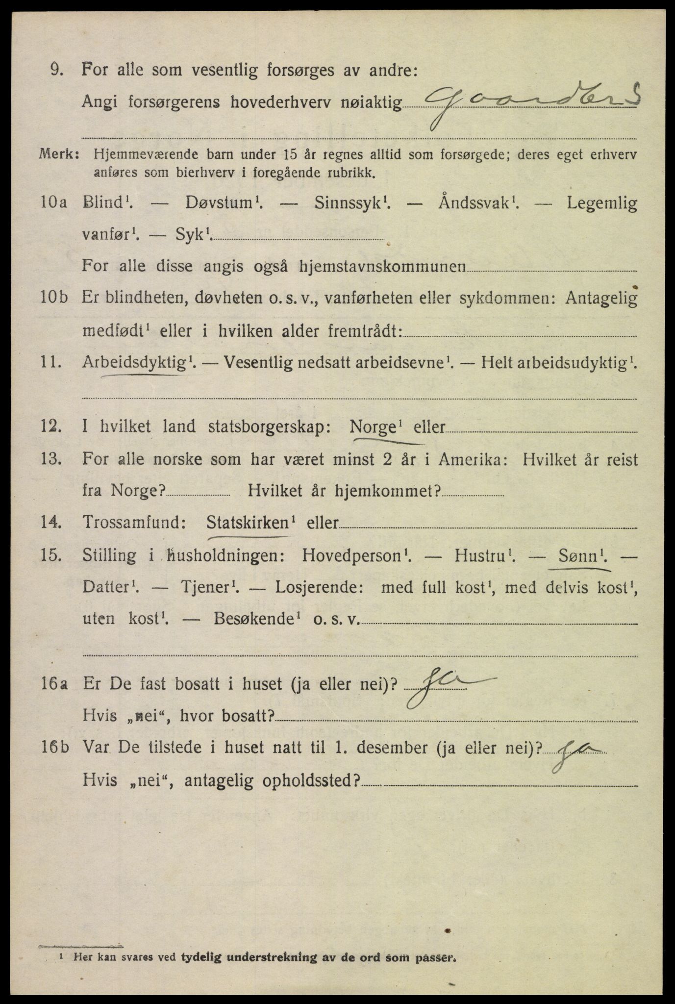 SAH, 1920 census for Nord-Aurdal, 1920, p. 5105