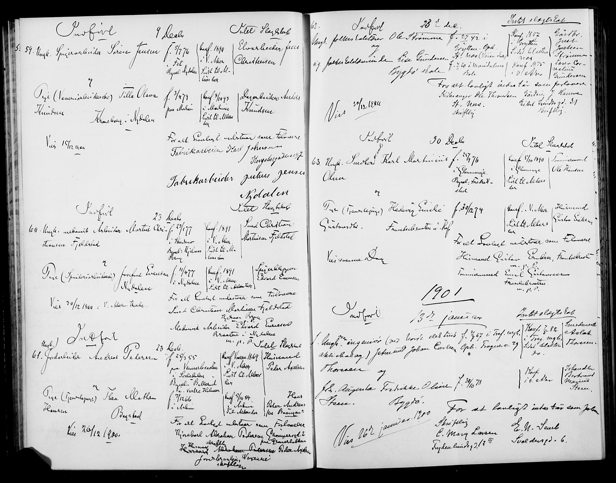 Vestre Aker prestekontor Kirkebøker, AV/SAO-A-10025/H/Ha/L0003: Banns register no. 3, 1898-1912