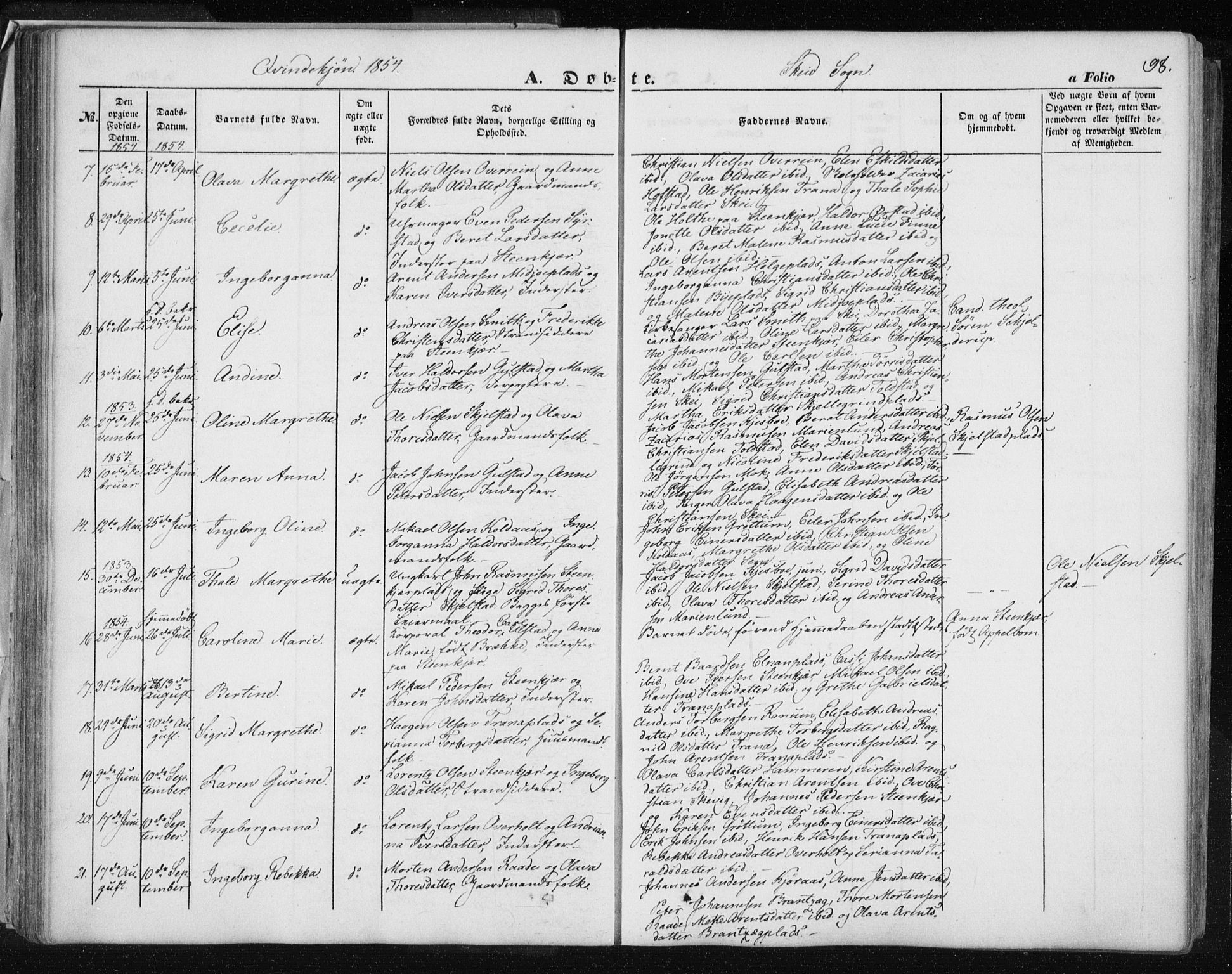 Ministerialprotokoller, klokkerbøker og fødselsregistre - Nord-Trøndelag, SAT/A-1458/735/L0342: Parish register (official) no. 735A07 /2, 1849-1862, p. 98
