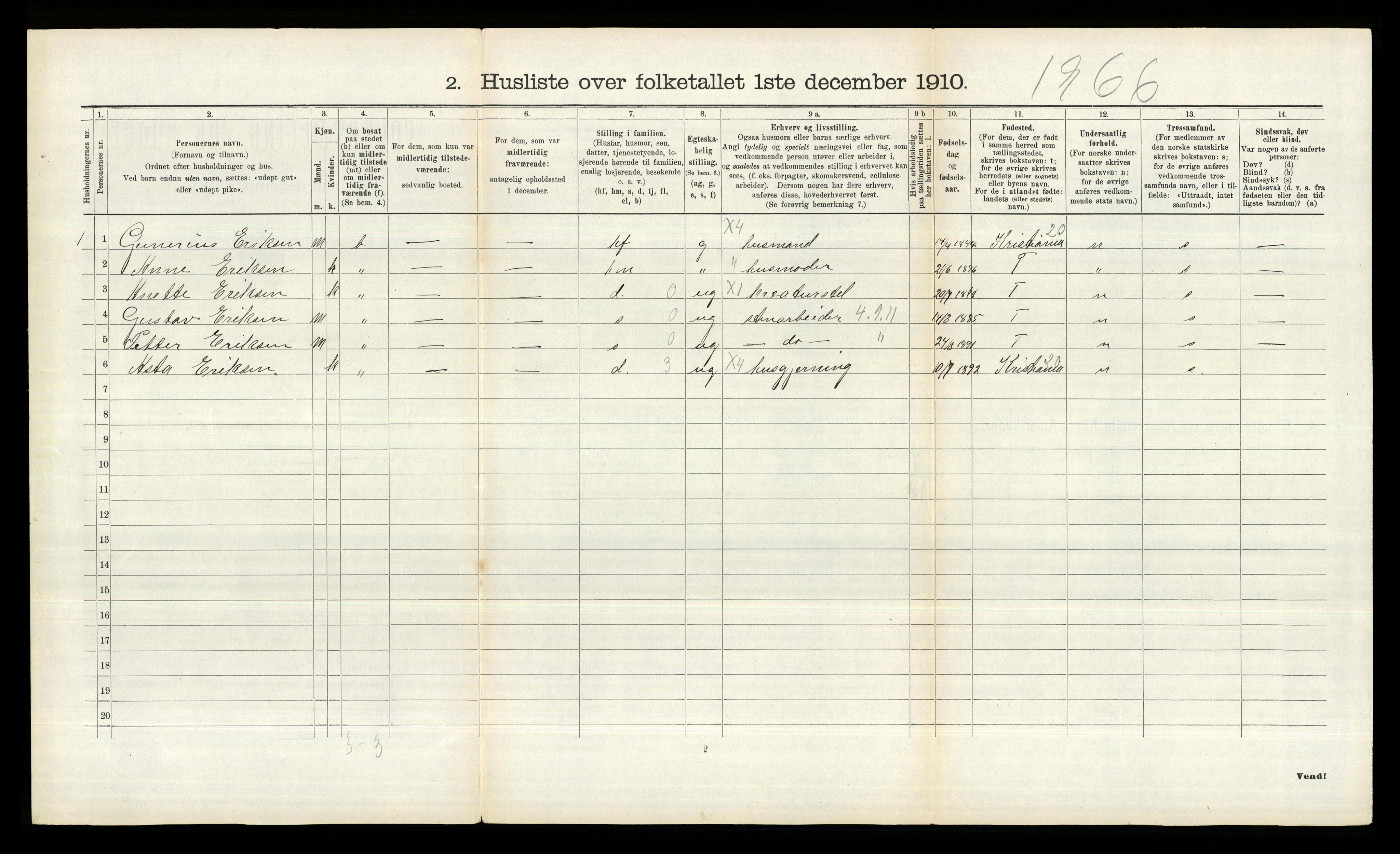 RA, 1910 census for Aker, 1910, p. 264