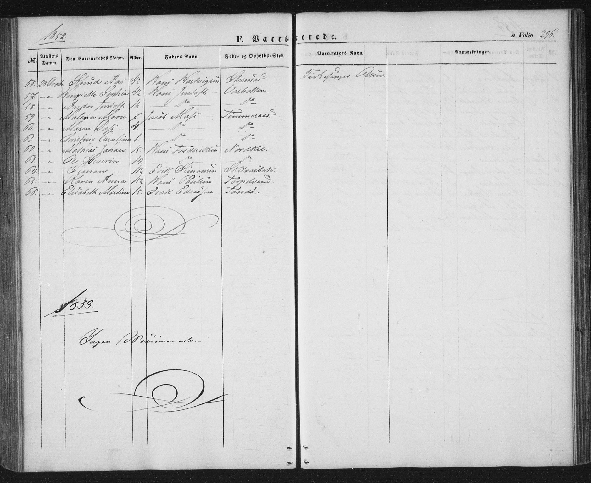 Ministerialprotokoller, klokkerbøker og fødselsregistre - Nordland, AV/SAT-A-1459/859/L0844: Parish register (official) no. 859A04, 1849-1862, p. 296