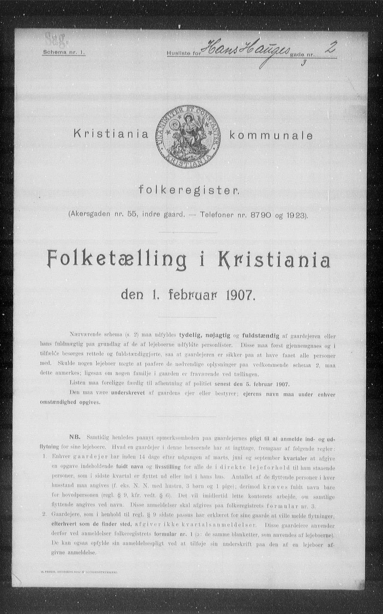 OBA, Municipal Census 1907 for Kristiania, 1907, p. 17787