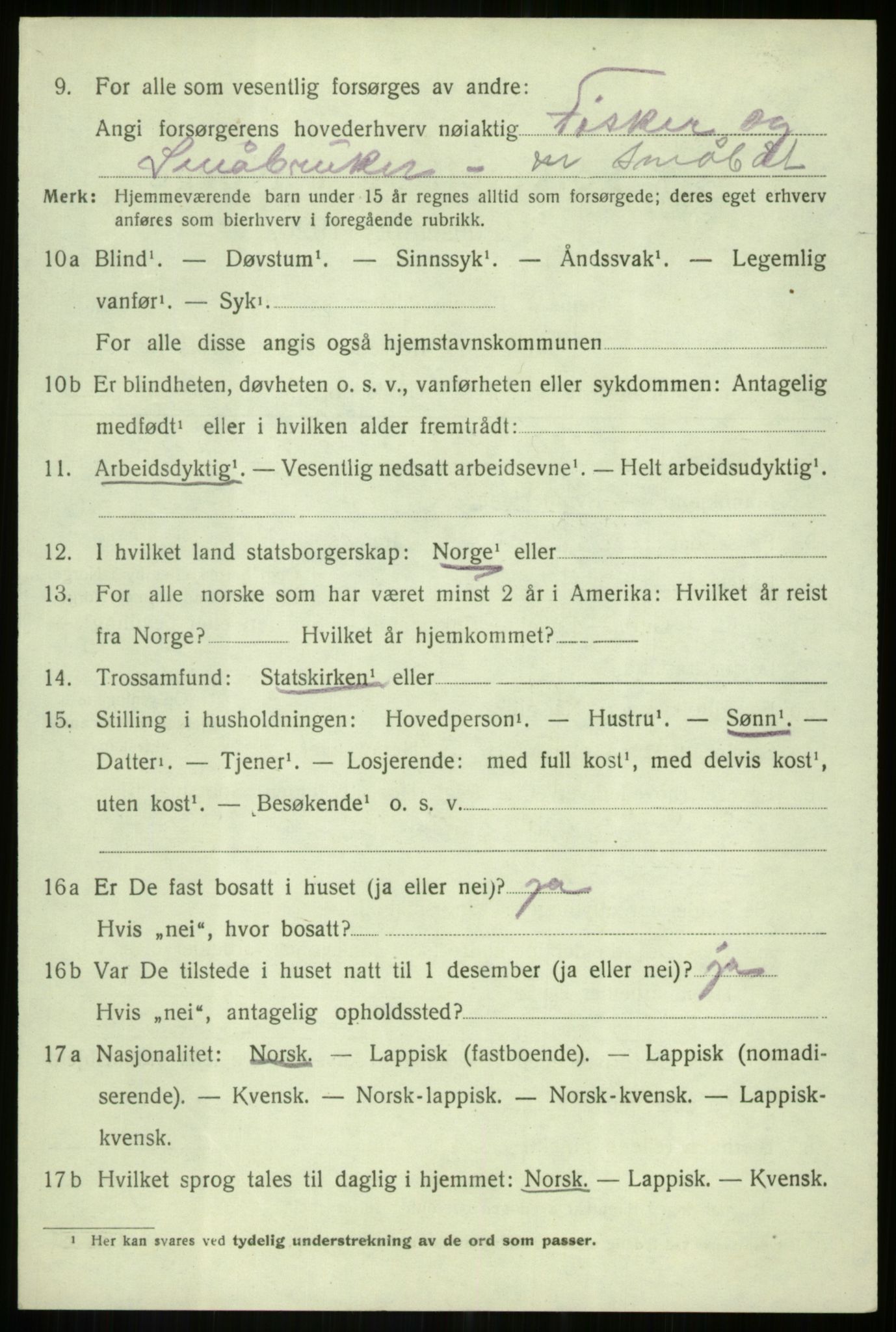 SATØ, 1920 census for Tranøy, 1920, p. 1576