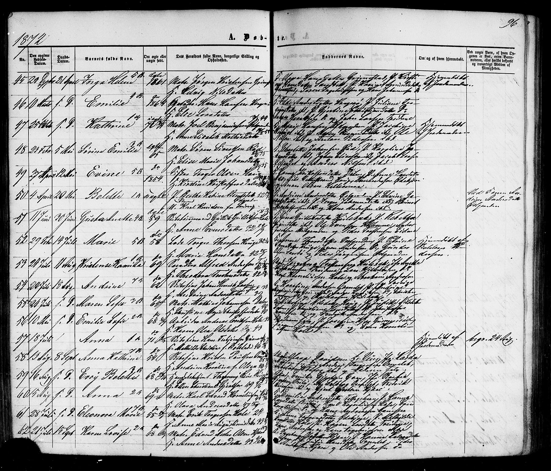 Nøtterøy kirkebøker, AV/SAKO-A-354/G/Gb/L0001: Parish register (copy) no. II 1, 1856-1874, p. 96