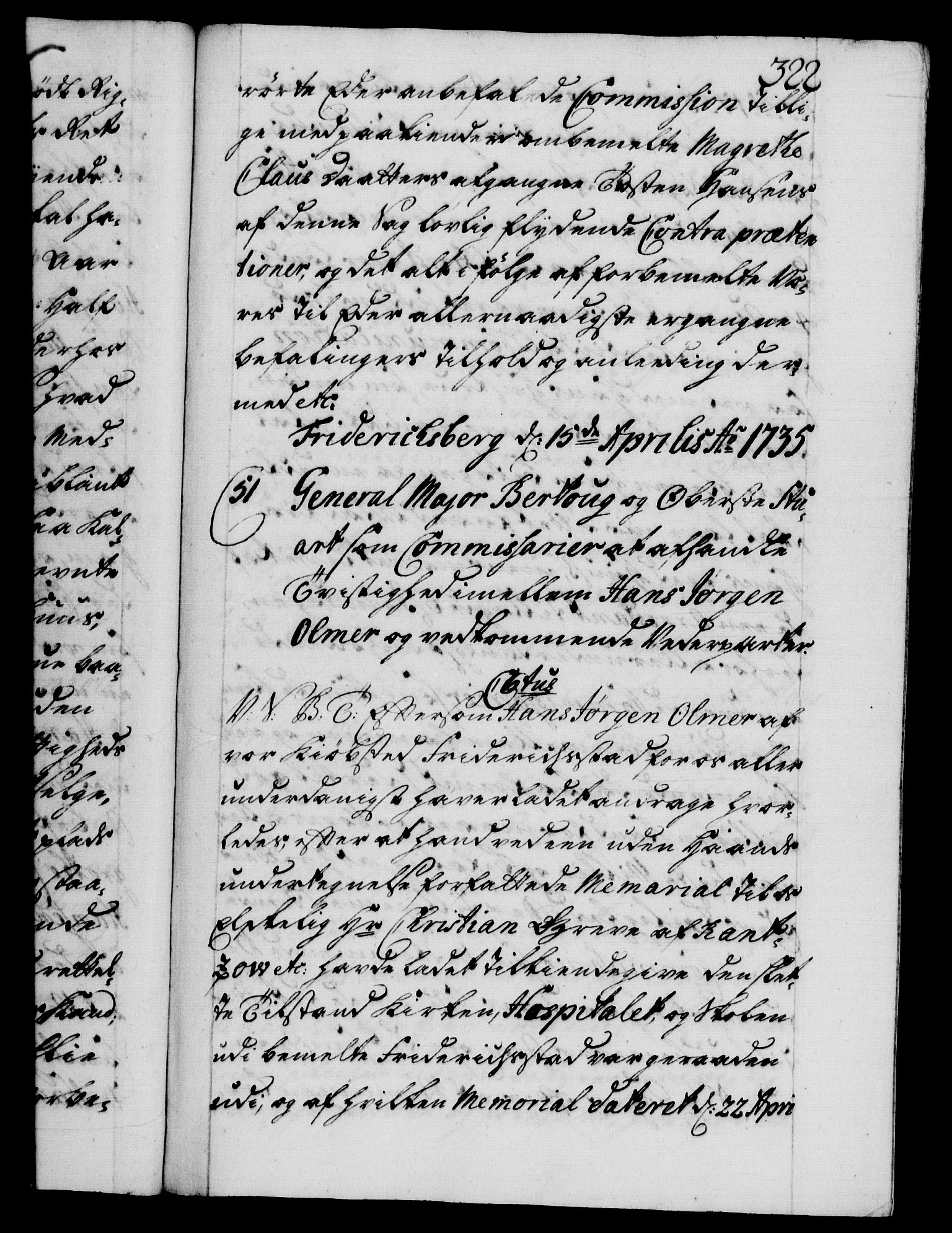 Danske Kanselli 1572-1799, AV/RA-EA-3023/F/Fc/Fca/Fcab/L0026: Norske tegnelser, 1734-1735, p. 322a