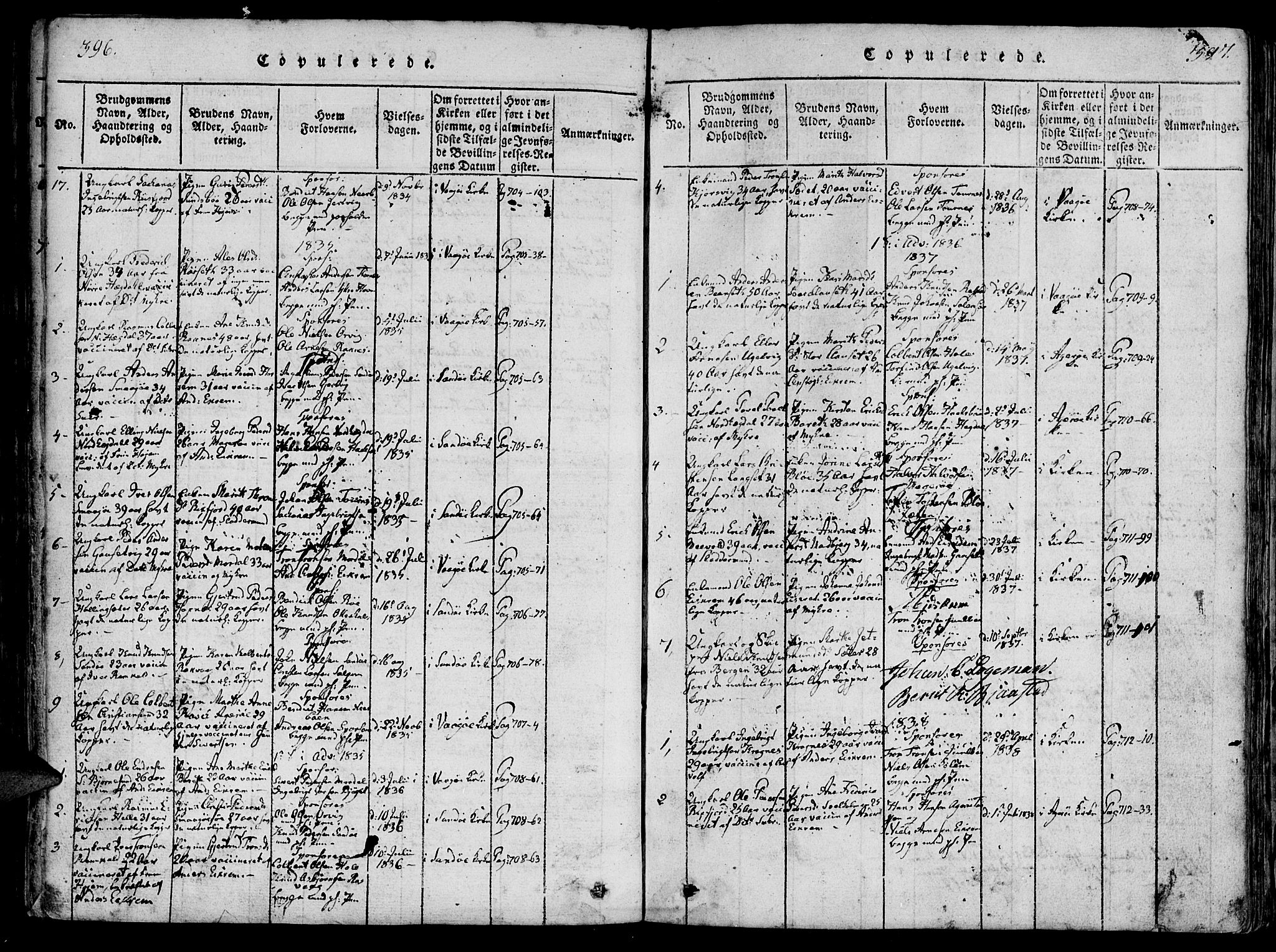 Ministerialprotokoller, klokkerbøker og fødselsregistre - Møre og Romsdal, AV/SAT-A-1454/560/L0718: Parish register (official) no. 560A02, 1817-1844, p. 396-397