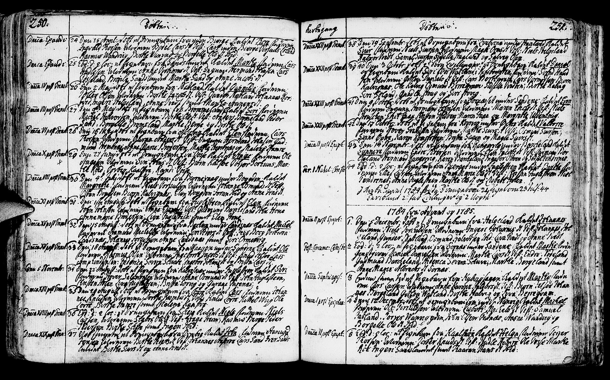 Jelsa sokneprestkontor, SAST/A-101842/01/IV: Parish register (official) no. A 3, 1768-1796, p. 250-251