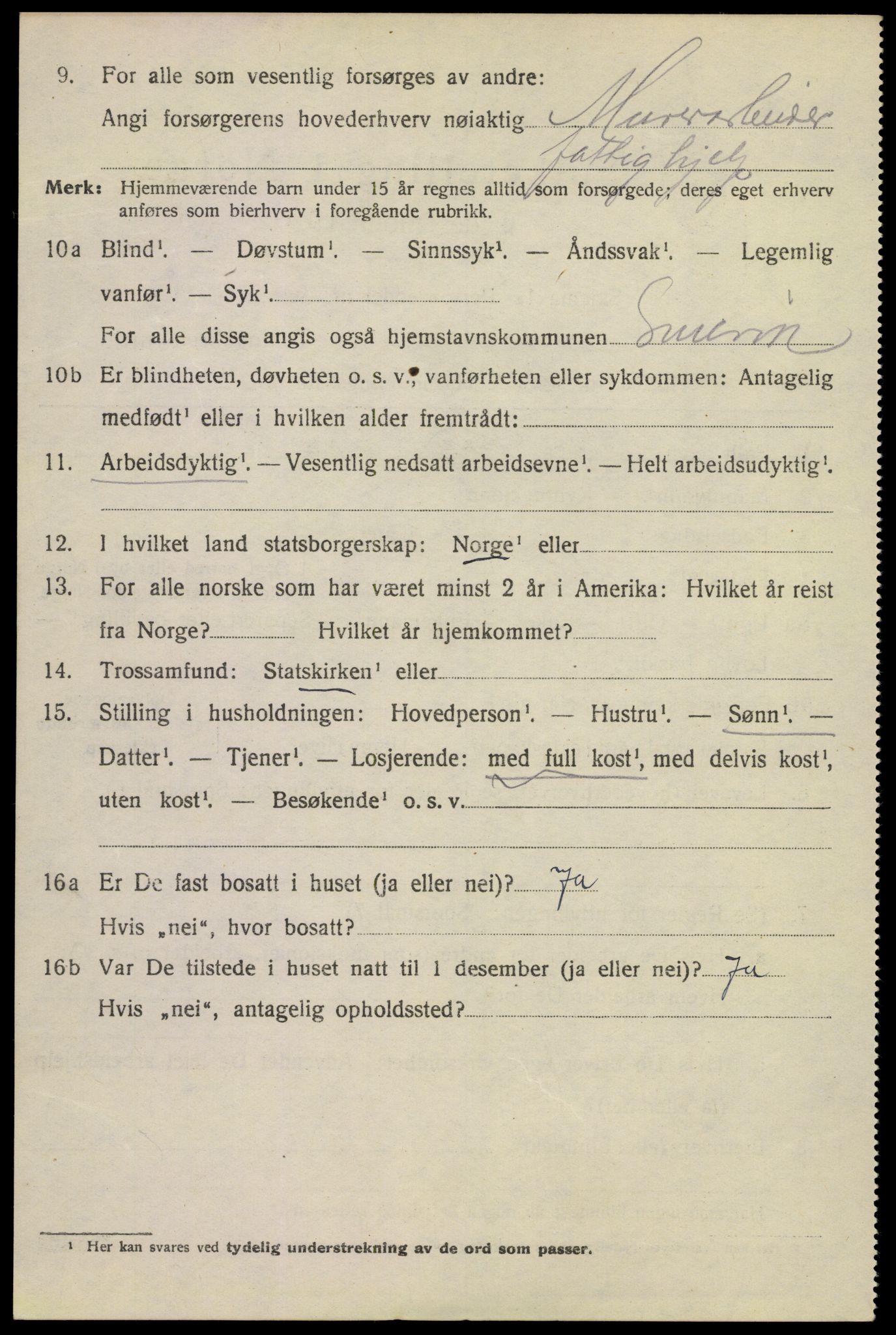 SAKO, 1920 census for Svelvik, 1920, p. 3108