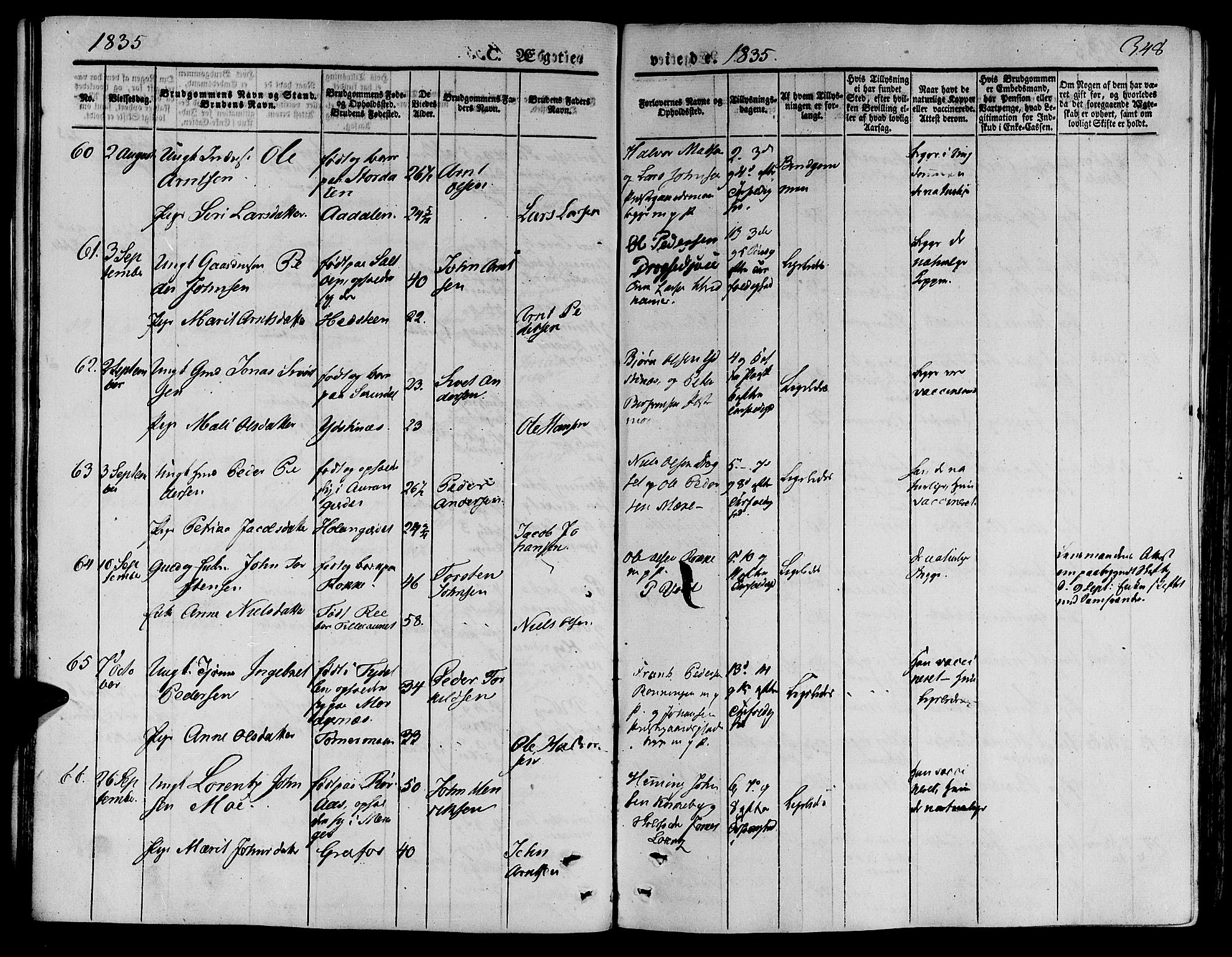 Ministerialprotokoller, klokkerbøker og fødselsregistre - Nord-Trøndelag, SAT/A-1458/709/L0072: Parish register (official) no. 709A12, 1833-1844, p. 348