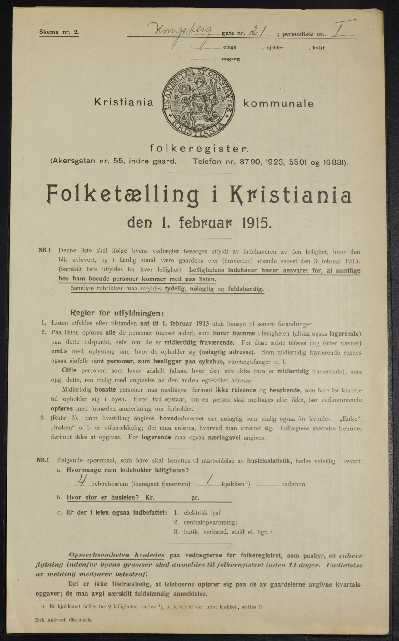 OBA, Municipal Census 1915 for Kristiania, 1915, p. 52498