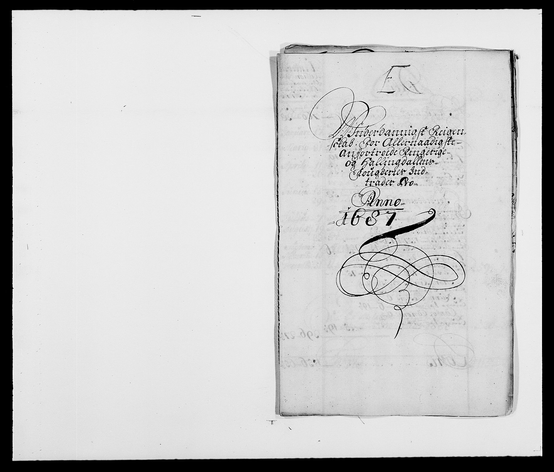 Rentekammeret inntil 1814, Reviderte regnskaper, Fogderegnskap, RA/EA-4092/R21/L1447: Fogderegnskap Ringerike og Hallingdal, 1687-1689, p. 1