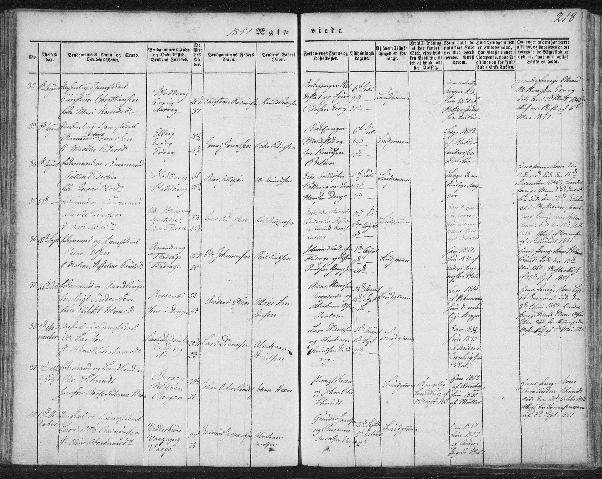 Selje sokneprestembete, AV/SAB-A-99938/H/Ha/Haa/Haaa: Parish register (official) no. A 10, 1844-1858, p. 218