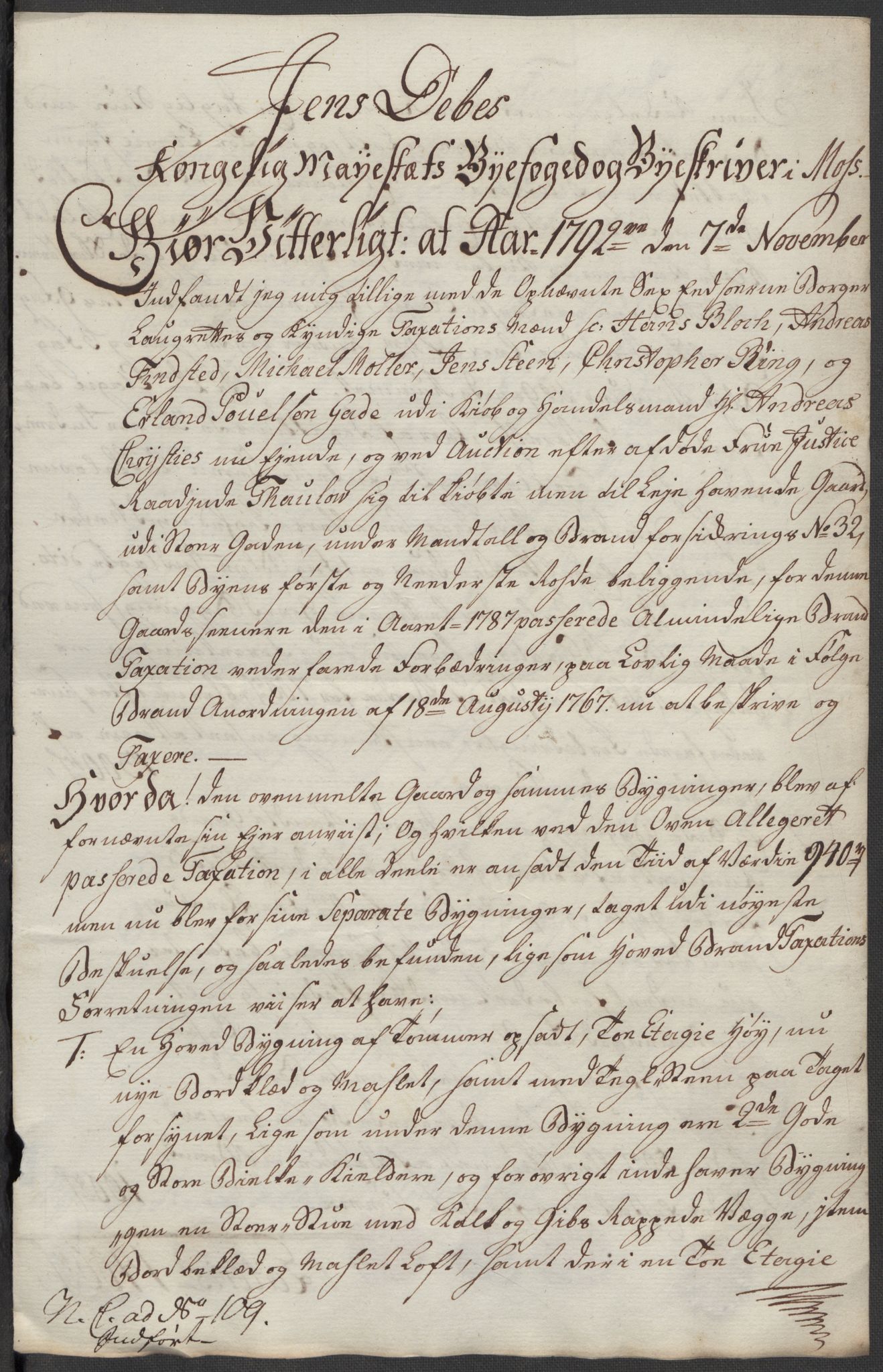 Kommersekollegiet, Brannforsikringskontoret 1767-1814, AV/RA-EA-5458/F/Fa/L0040/0006: Moss / Dokumenter, 1767-1807, p. 59