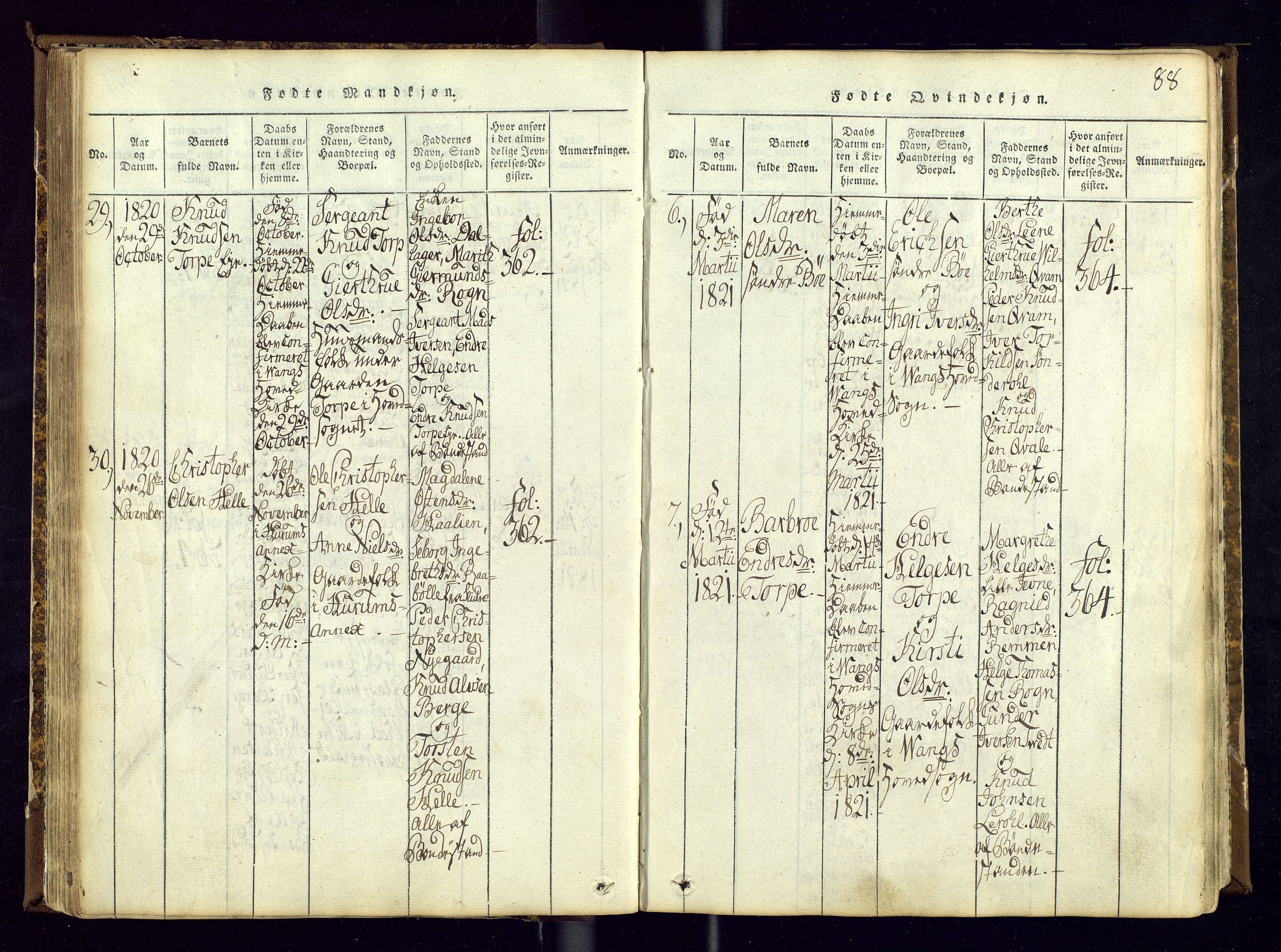 Vang prestekontor, Valdres, AV/SAH-PREST-140/H/Ha/L0004: Parish register (official) no. 4, 1814-1831, p. 88