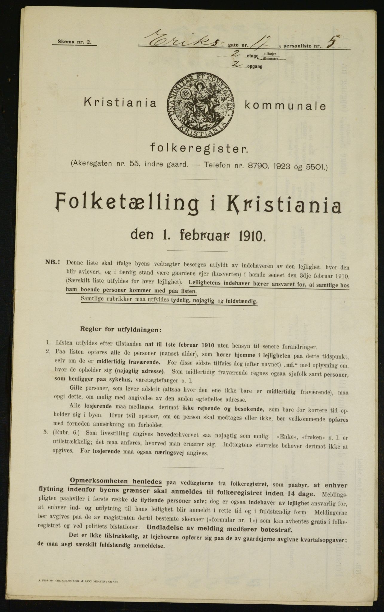 OBA, Municipal Census 1910 for Kristiania, 1910, p. 20649