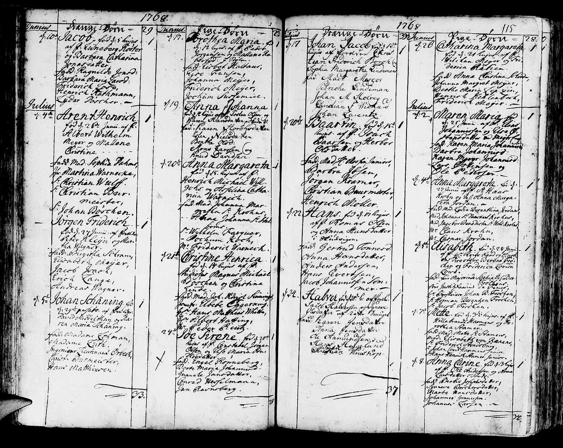 Korskirken sokneprestembete, SAB/A-76101/H/Haa/L0005: Parish register (official) no. A 5, 1751-1789, p. 115