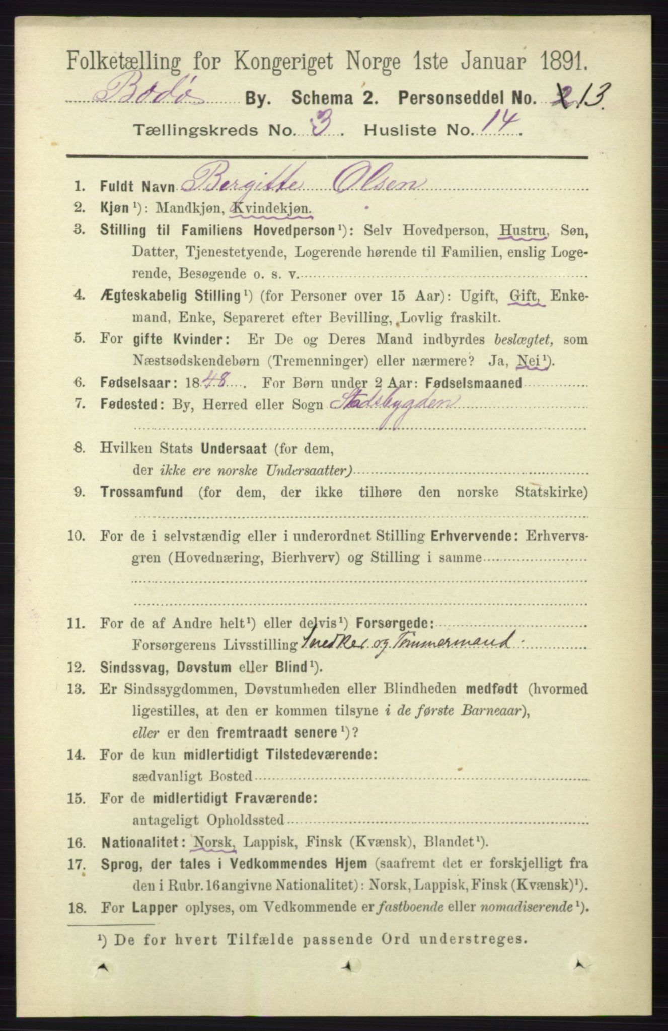 RA, 1891 census for 1804 Bodø, 1891, p. 2192