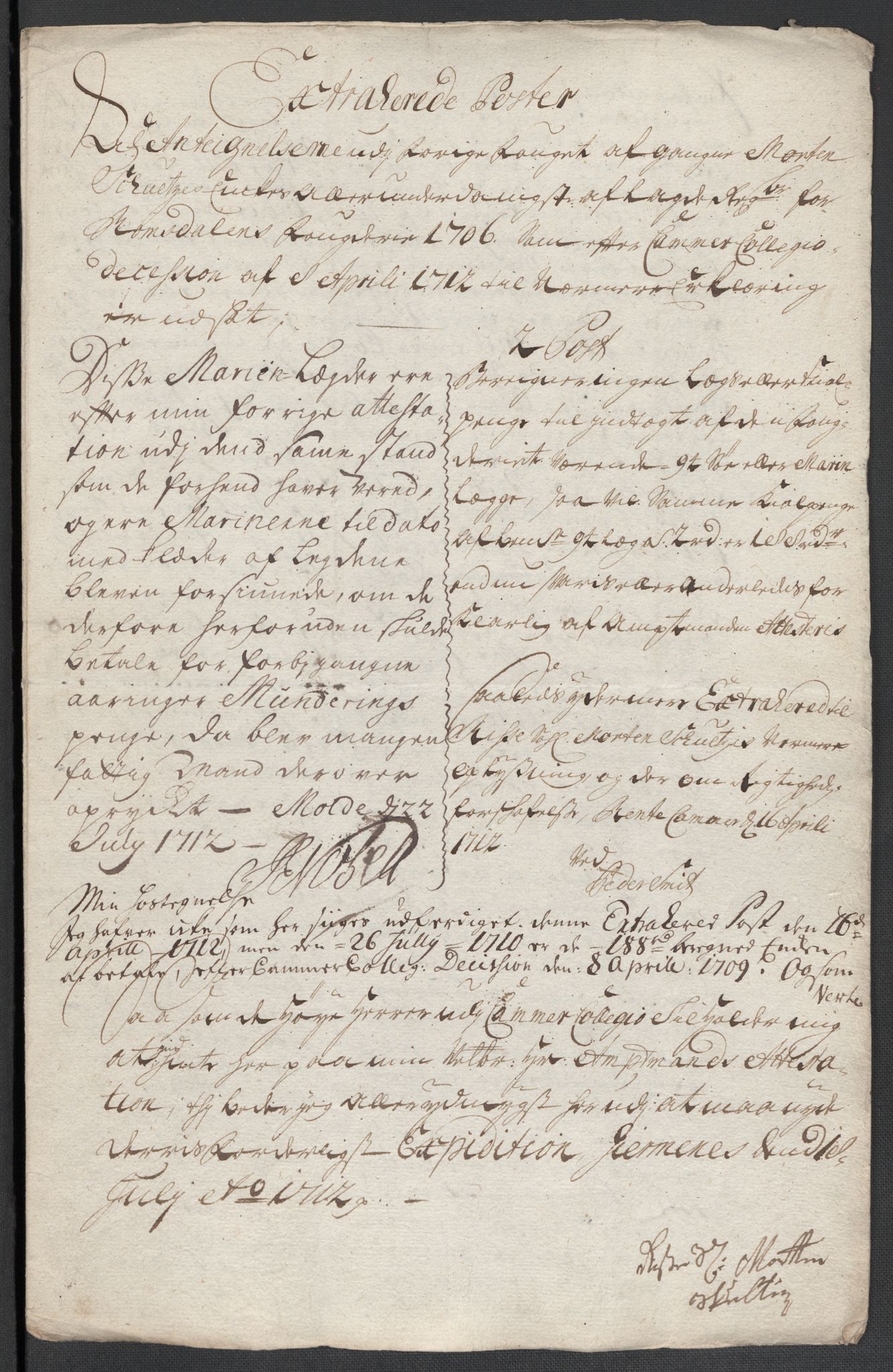 Rentekammeret inntil 1814, Reviderte regnskaper, Fogderegnskap, AV/RA-EA-4092/R55/L3657: Fogderegnskap Romsdal, 1706, p. 188