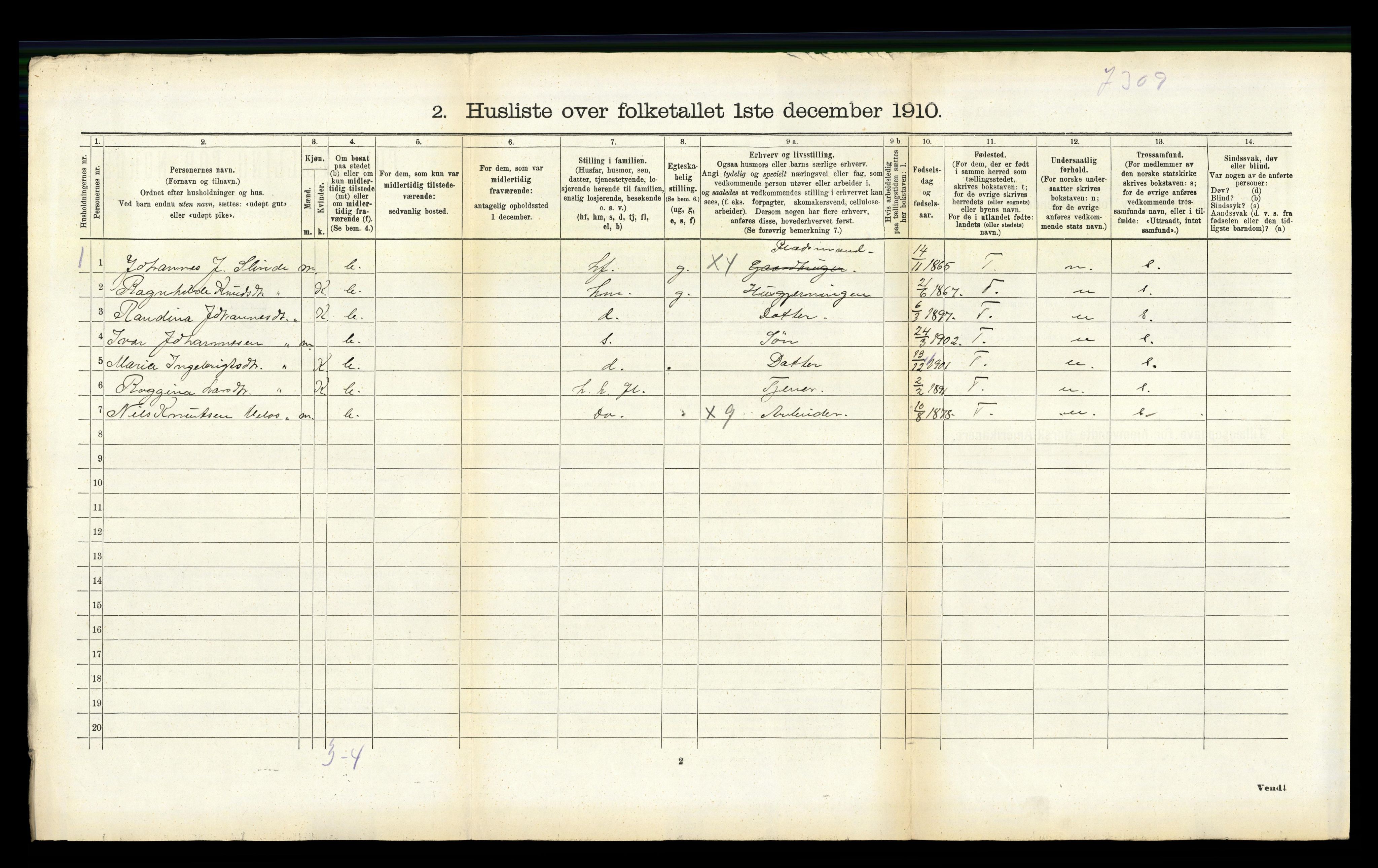 RA, 1910 census for Sogndal, 1910, p. 1095