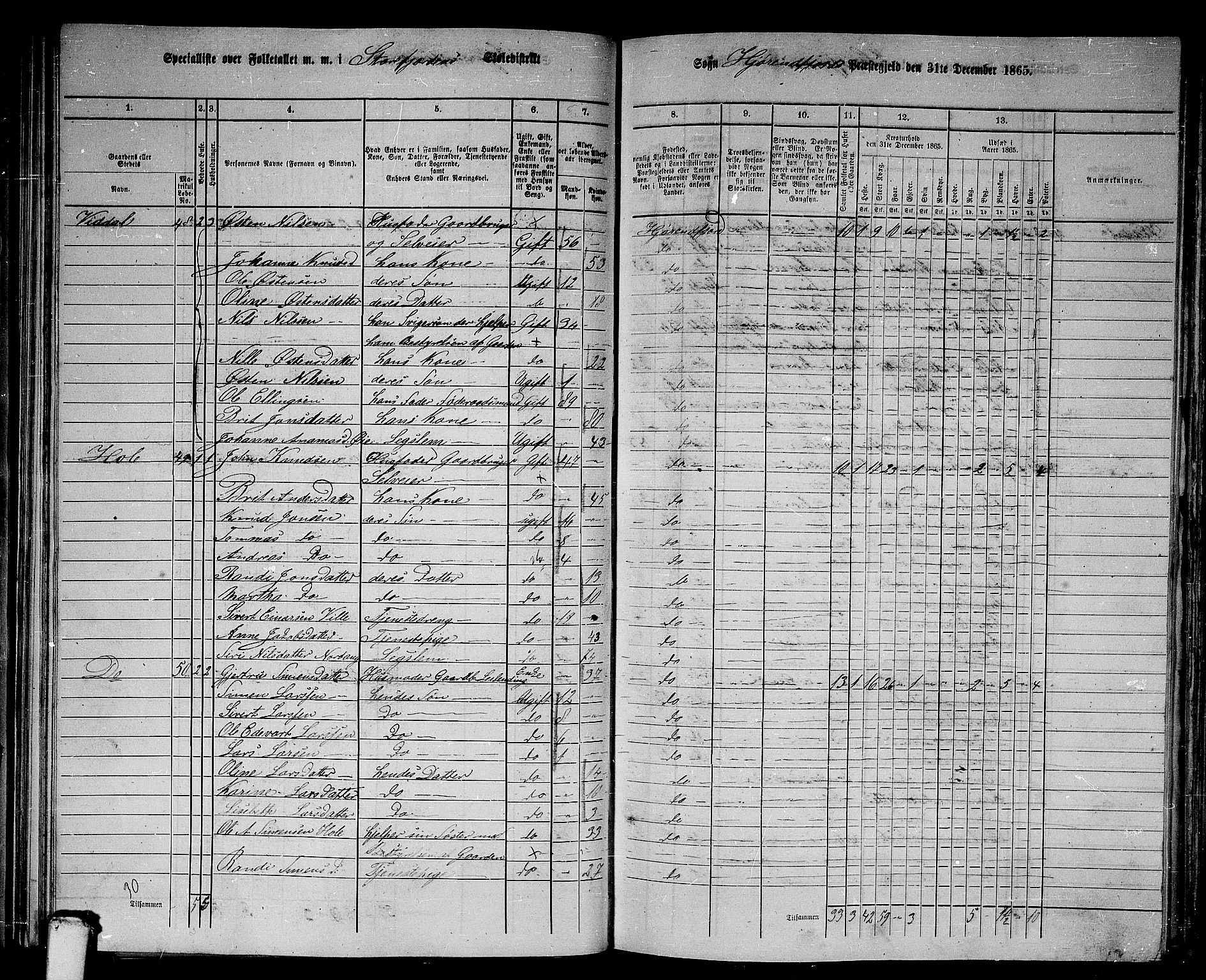 RA, 1865 census for Hjørundfjord, 1865, p. 63