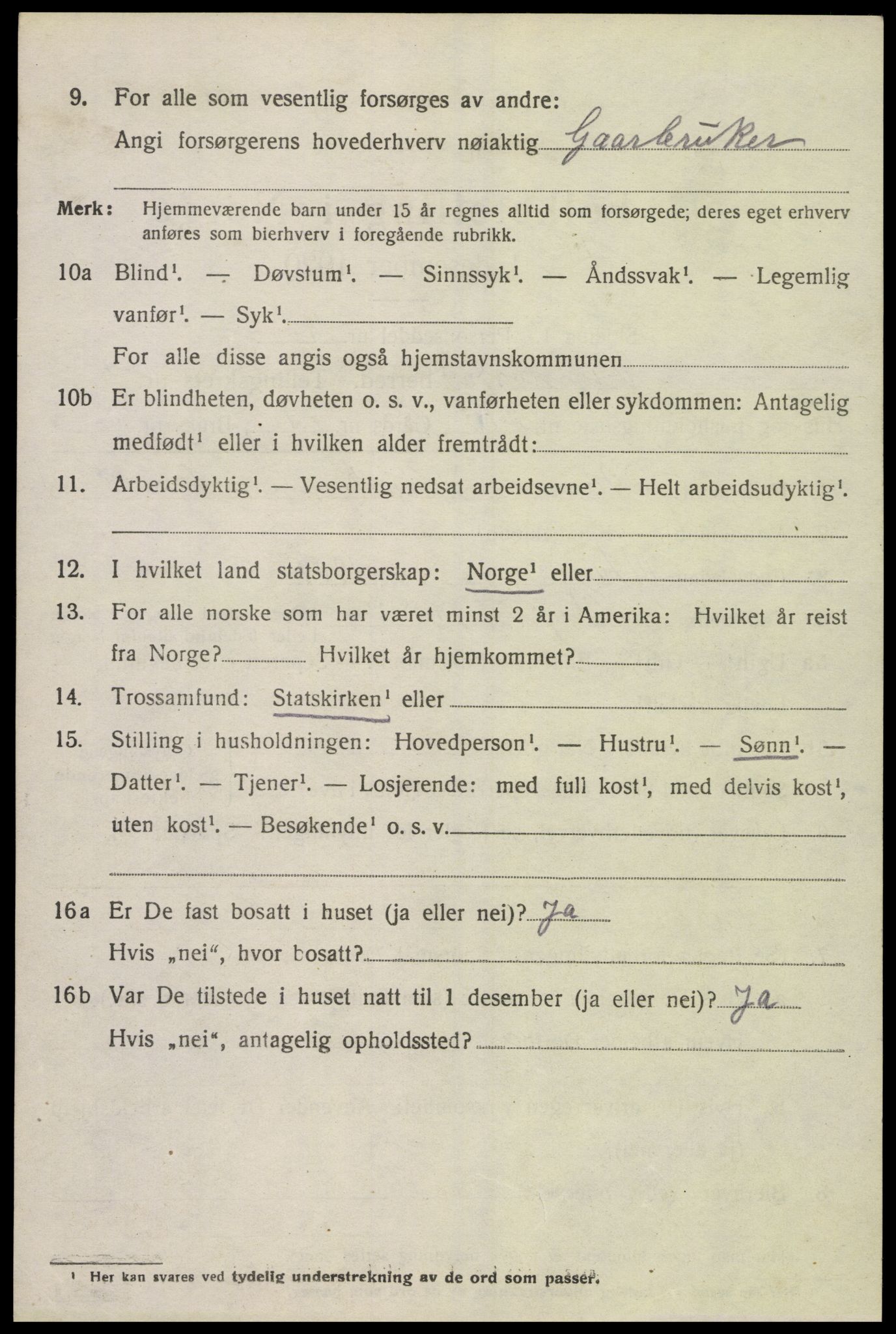 SAK, 1920 census for Vigmostad, 1920, p. 1924