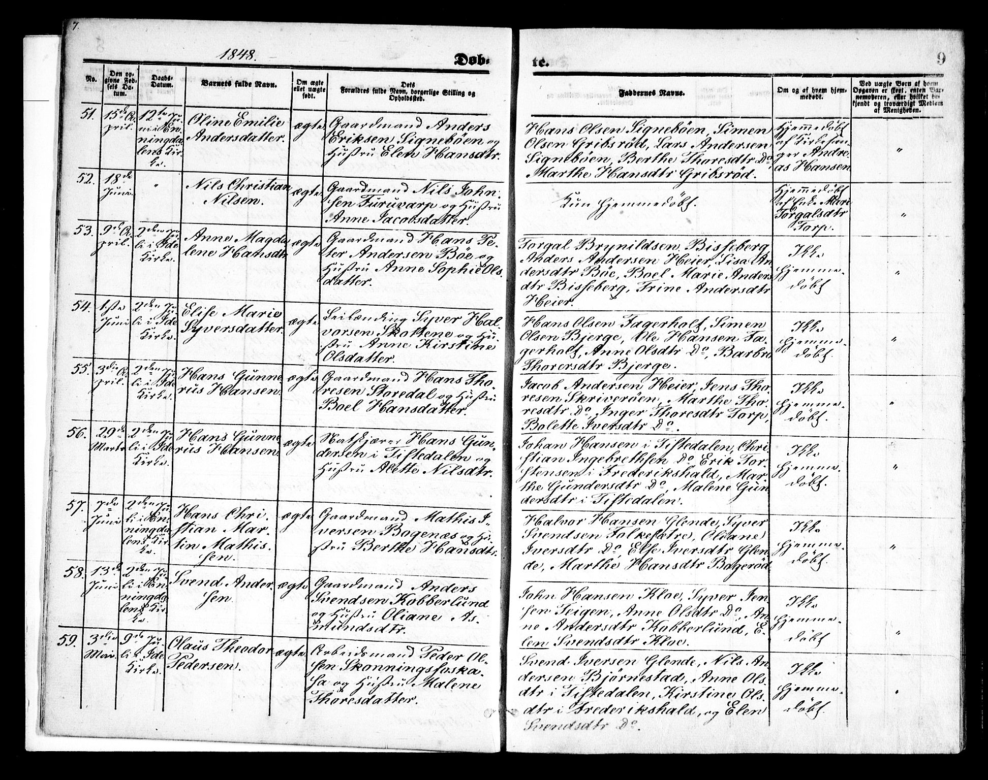 Idd prestekontor Kirkebøker, AV/SAO-A-10911/F/Fc/L0004a: Parish register (official) no. III 4A, 1848-1860, p. 9