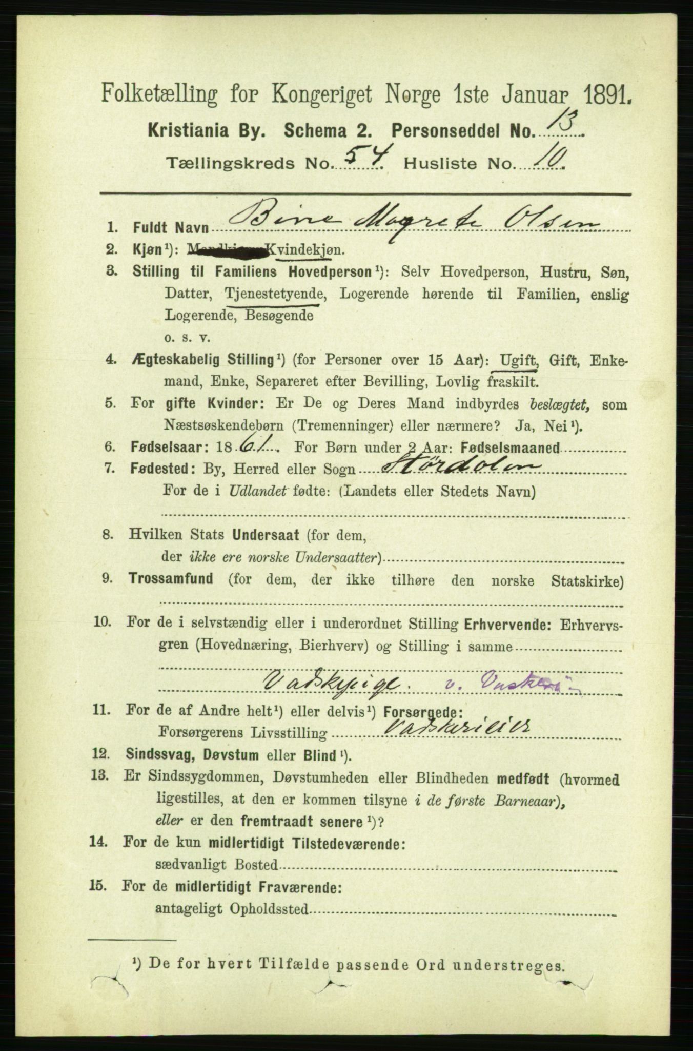 RA, 1891 census for 0301 Kristiania, 1891, p. 30062