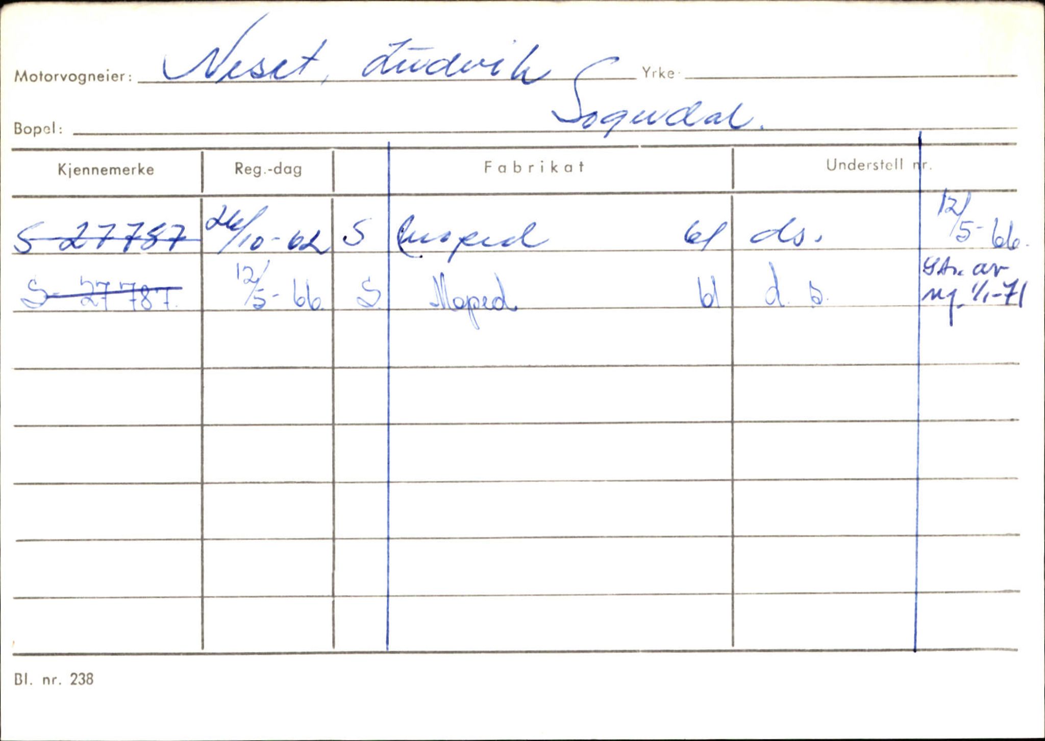 Statens vegvesen, Sogn og Fjordane vegkontor, SAB/A-5301/4/F/L0124: Eigarregister Sogndal A-U, 1945-1975, p. 1808