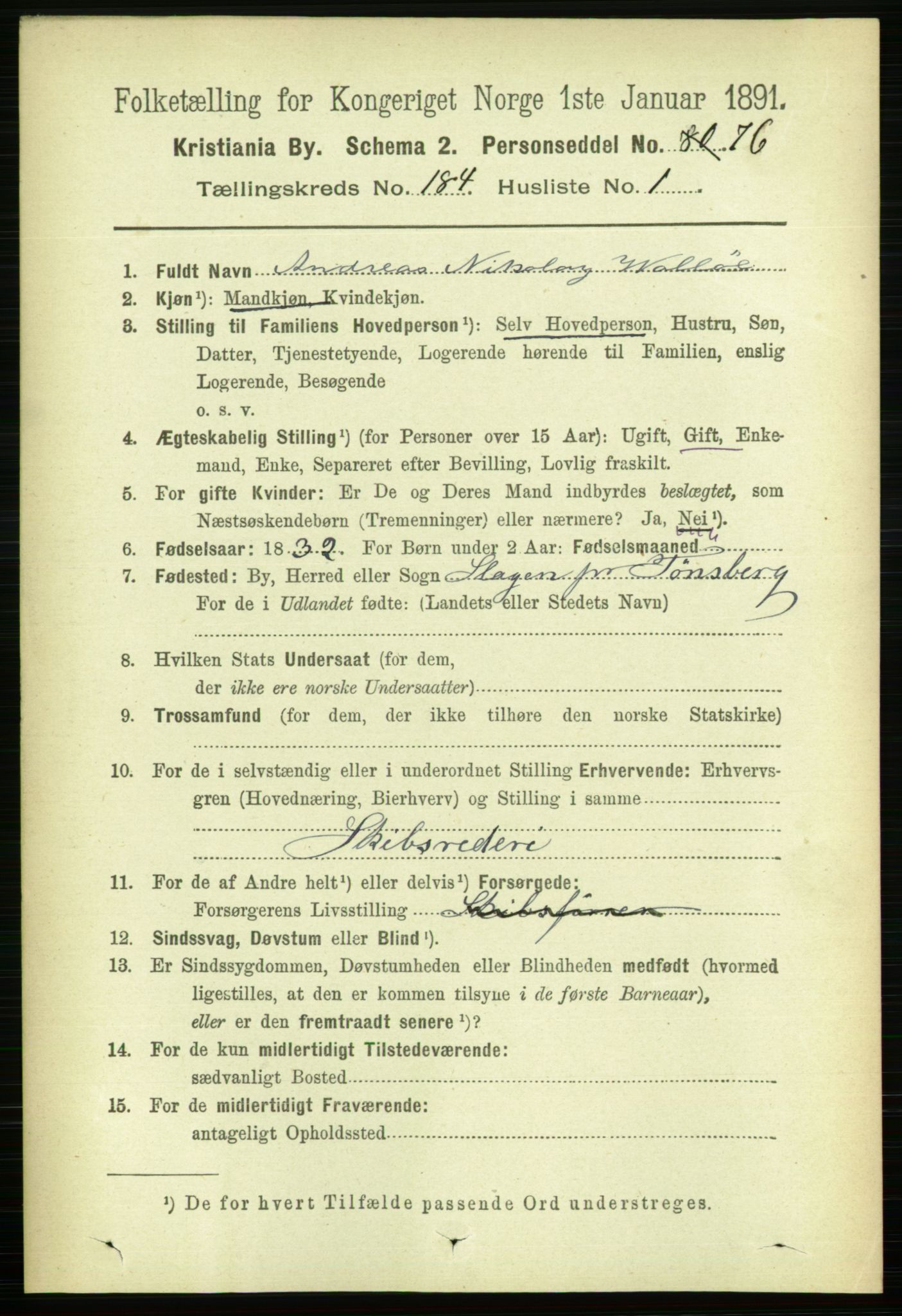 RA, 1891 census for 0301 Kristiania, 1891, p. 109958