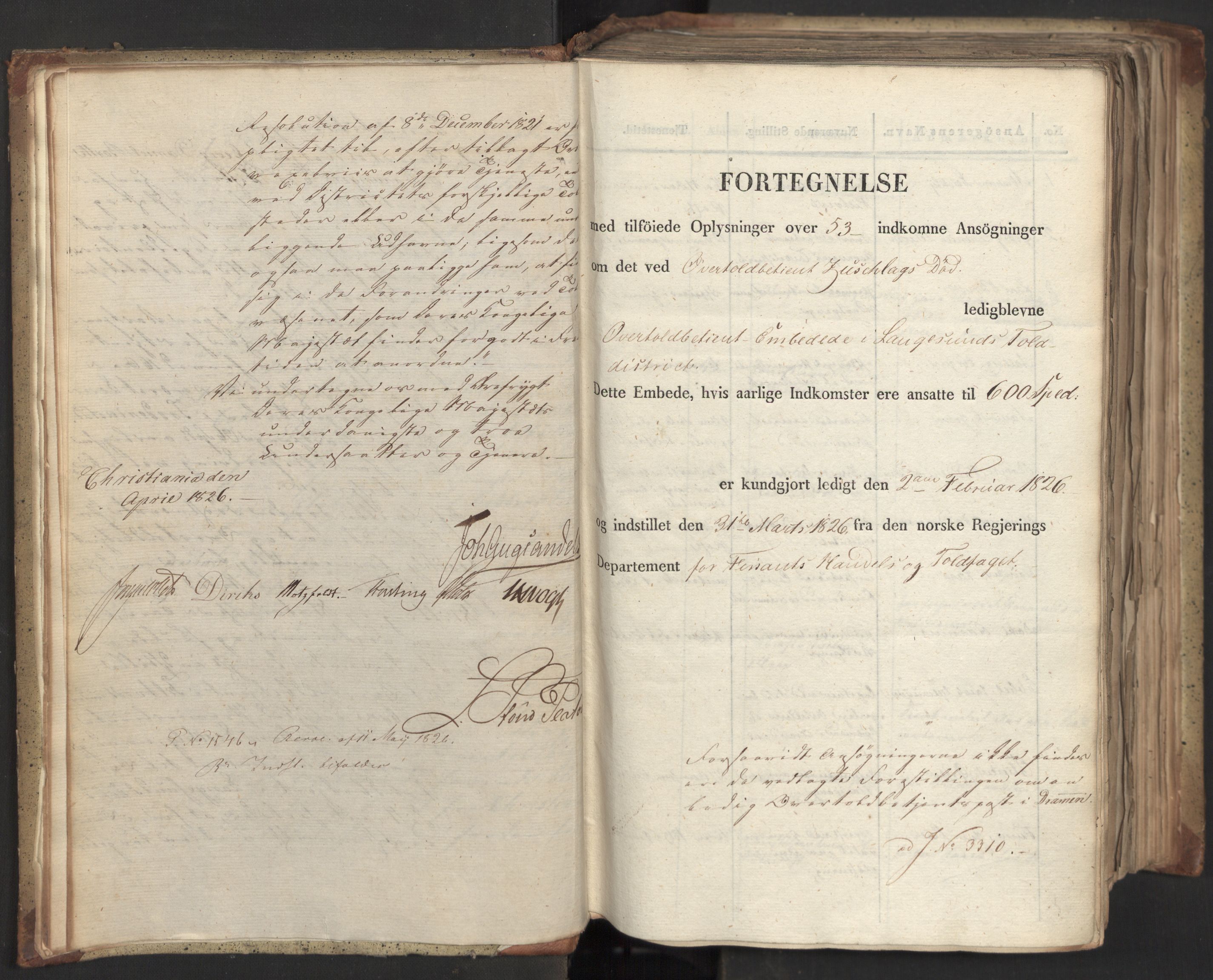 Statsrådsavdelingen i Stockholm, AV/RA-S-1003/D/Da/L0046: Regjeringsinnstillinger nr. 3308-3500, 1826, p. 8