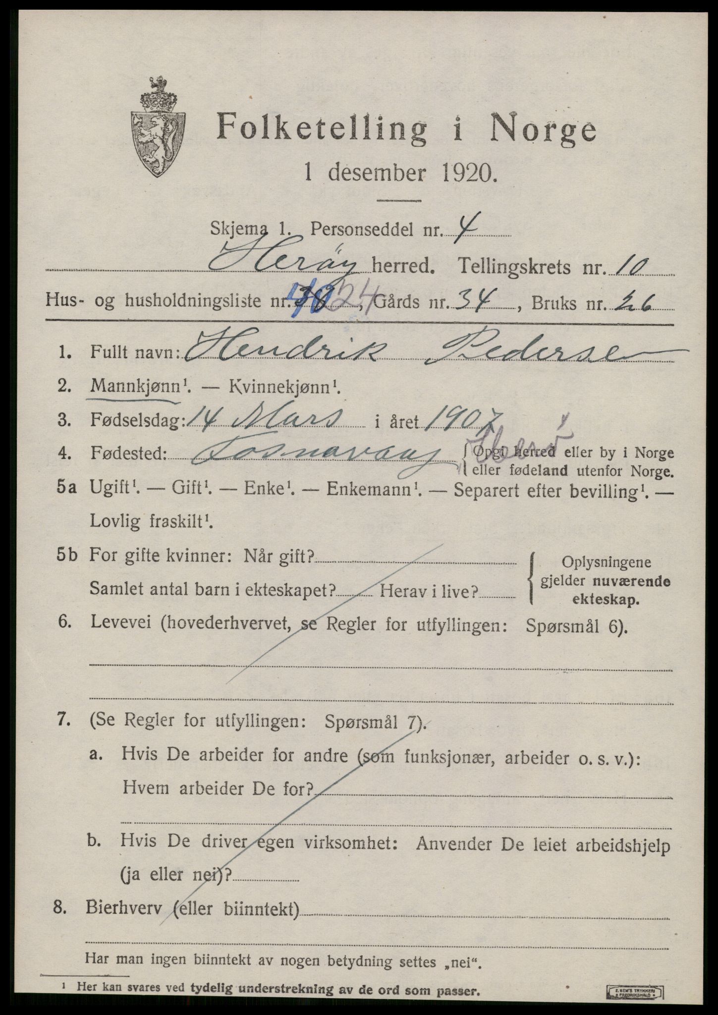 SAT, 1920 census for Herøy (MR), 1920, p. 6873