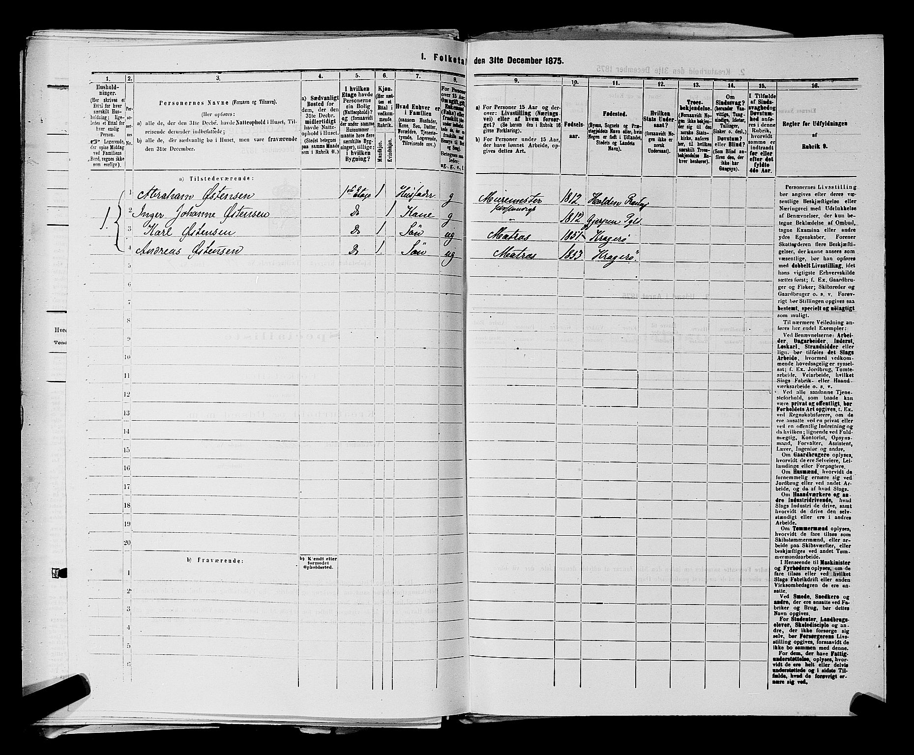 SAKO, 1875 census for 0801P Kragerø, 1875, p. 977