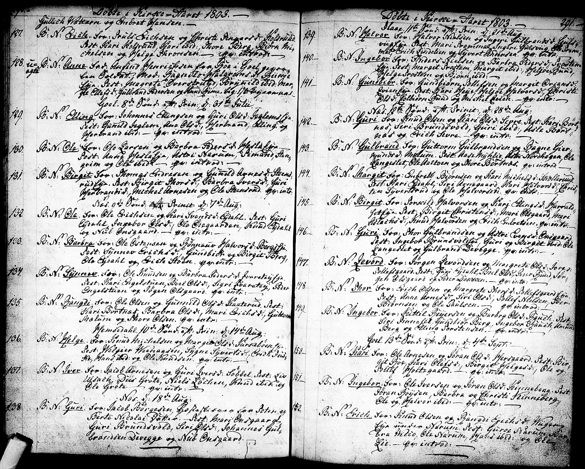 Nes kirkebøker, AV/SAKO-A-236/F/Fa/L0005: Parish register (official) no. 5, 1787-1807, p. 290-291