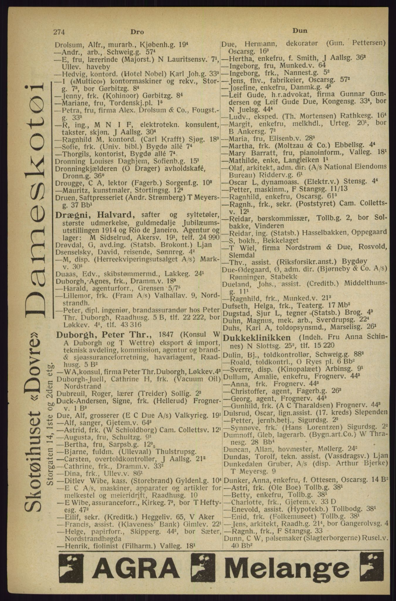 Kristiania/Oslo adressebok, PUBL/-, 1927, p. 274