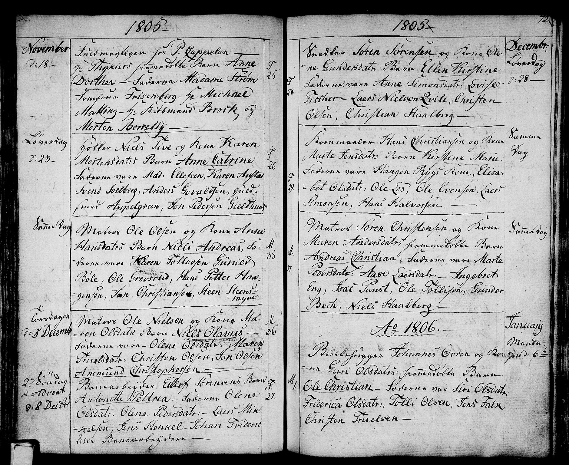 Strømsø kirkebøker, SAKO/A-246/F/Fa/L0010: Parish register (official) no. I 10, 1792-1822, p. 72
