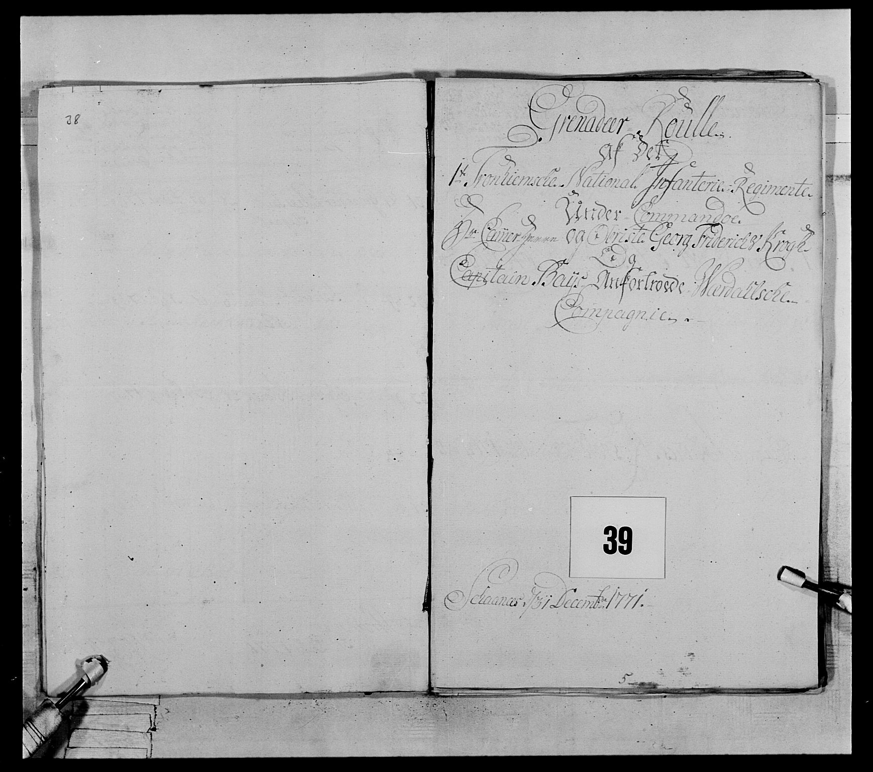 Generalitets- og kommissariatskollegiet, Det kongelige norske kommissariatskollegium, AV/RA-EA-5420/E/Eh/L0071: 1. Trondheimske nasjonale infanteriregiment, 1769-1772, p. 329