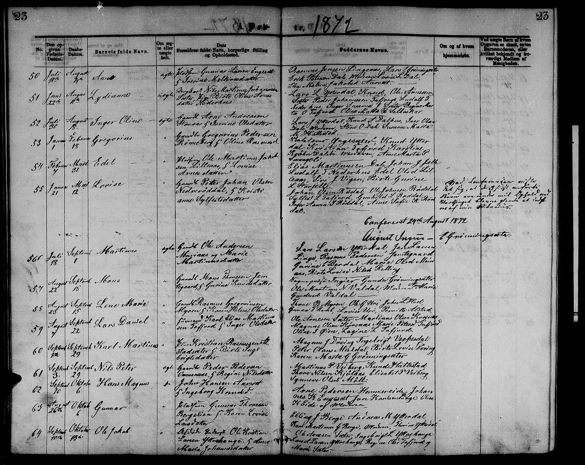 Ministerialprotokoller, klokkerbøker og fødselsregistre - Møre og Romsdal, SAT/A-1454/519/L0262: Parish register (copy) no. 519C03, 1866-1884, p. 23
