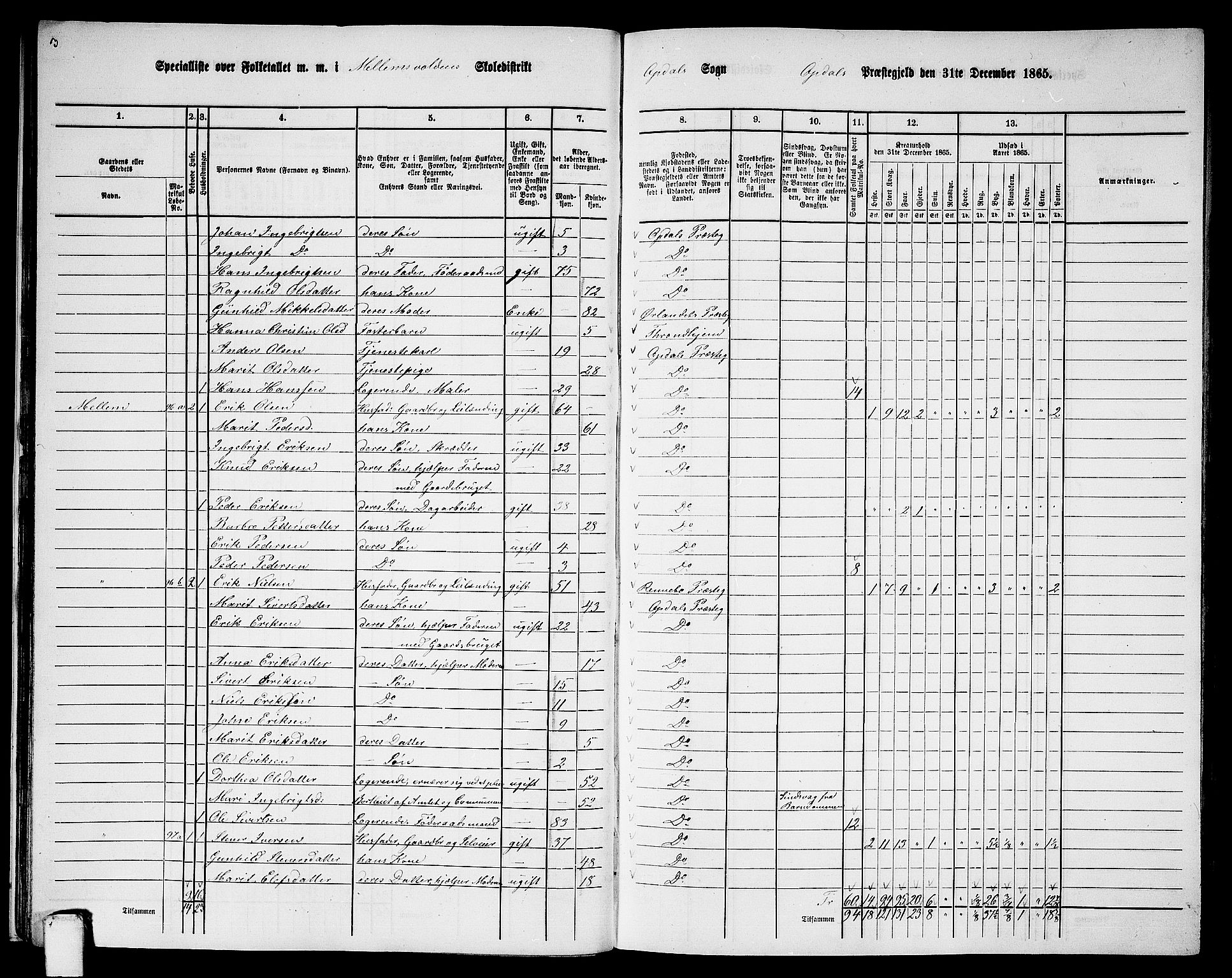 RA, 1865 census for Oppdal, 1865, p. 31