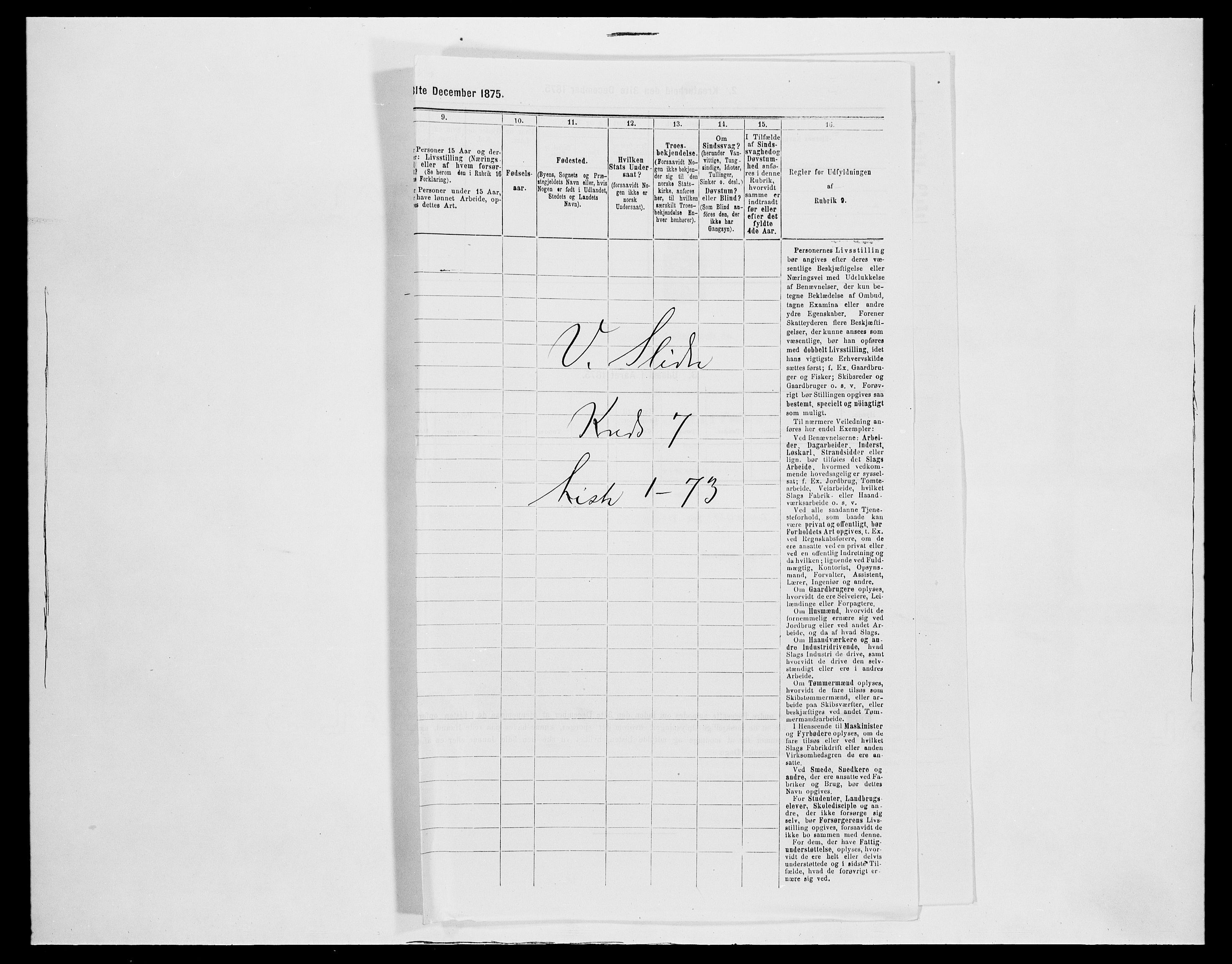 SAH, 1875 census for 0543P Vestre Slidre, 1875, p. 877