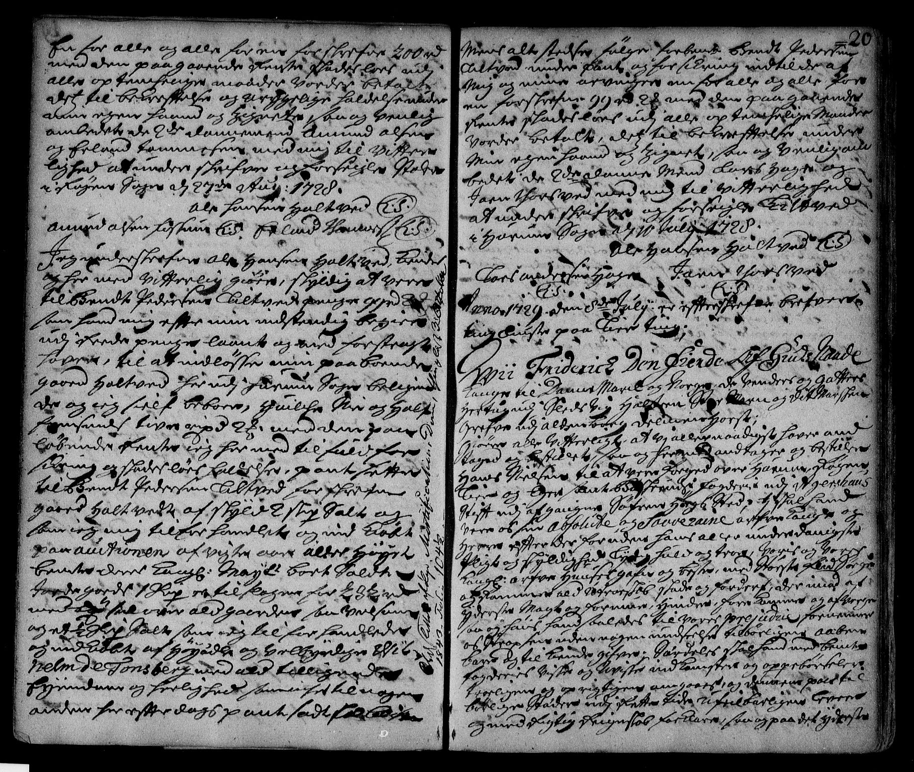 Lier, Røyken og Hurum sorenskriveri, AV/SAKO-A-89/G/Ga/Gaa/L0002: Mortgage book no. II, 1725-1755, p. 20