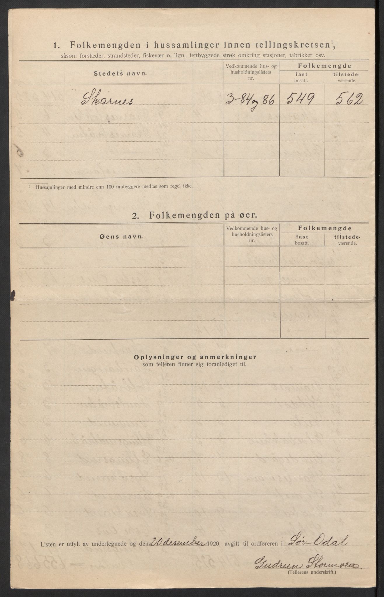 SAH, 1920 census for Sør-Odal, 1920, p. 24