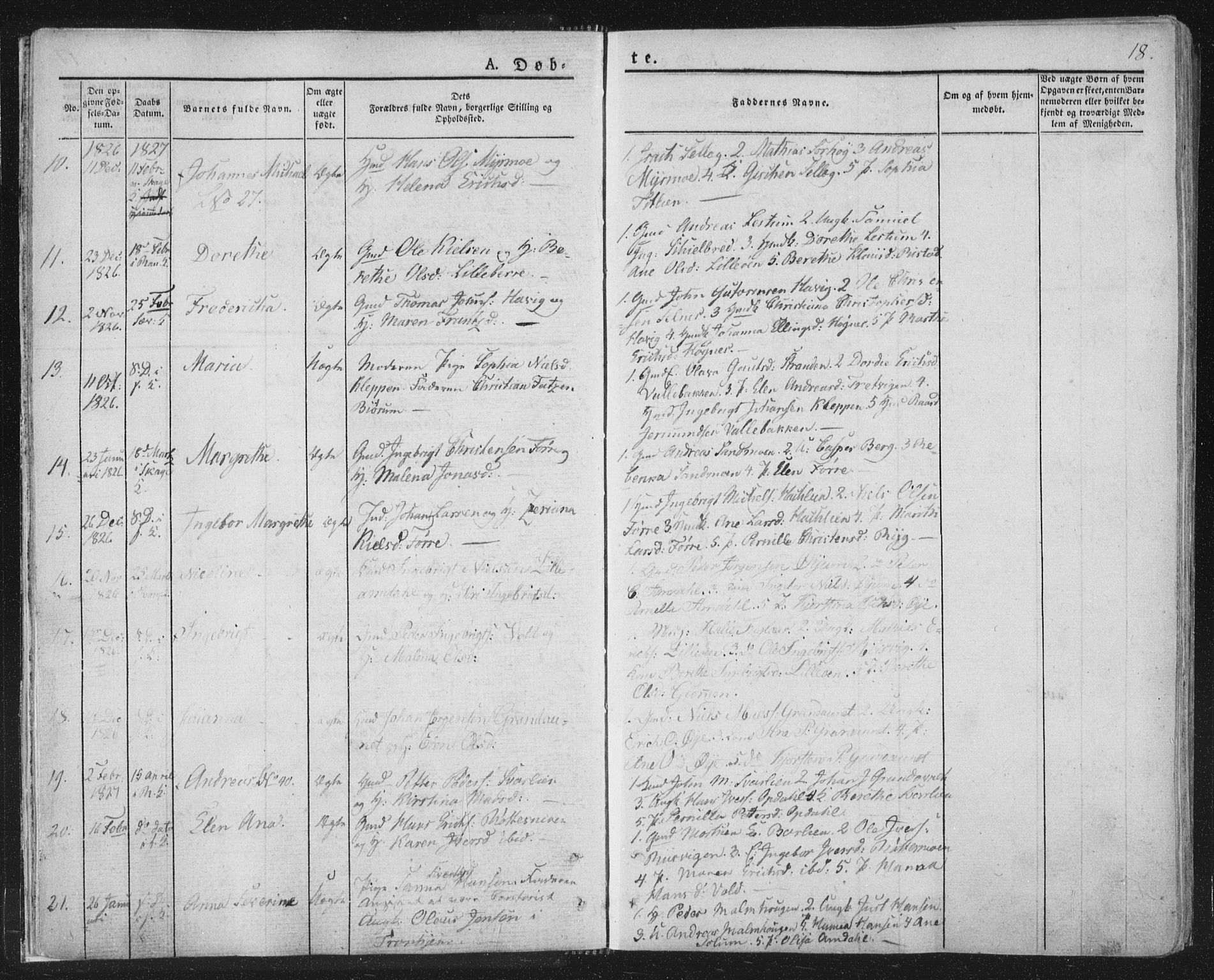 Ministerialprotokoller, klokkerbøker og fødselsregistre - Nord-Trøndelag, AV/SAT-A-1458/764/L0551: Parish register (official) no. 764A07a, 1824-1864, p. 18