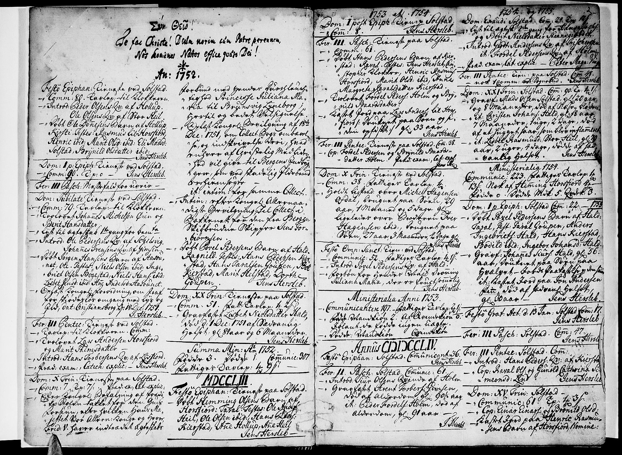 Ministerialprotokoller, klokkerbøker og fødselsregistre - Nordland, SAT/A-1459/811/L0164: Parish register (official) no. 811A02, 1752-1819, p. 2